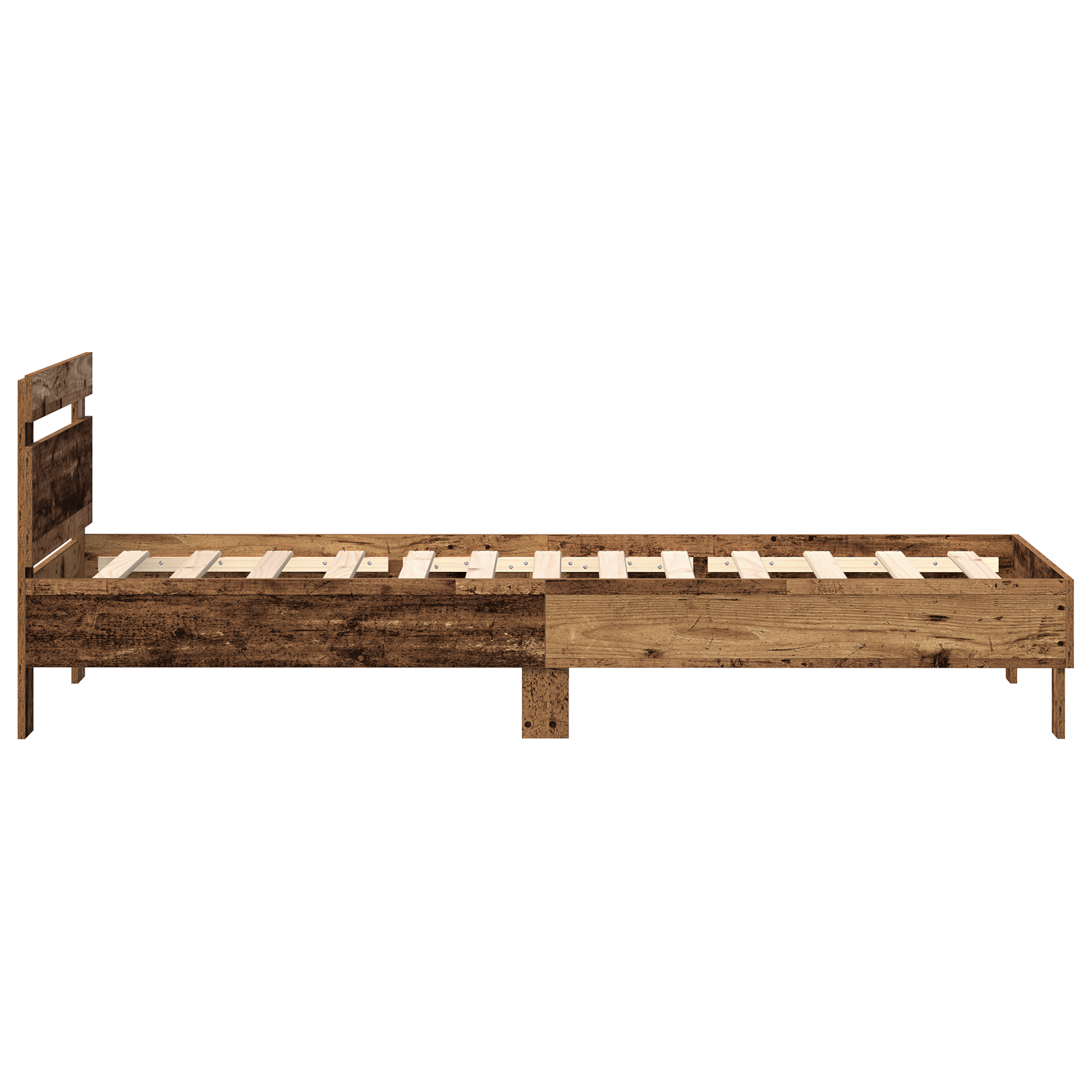 Bed Frame with LED Lights Old Wood 90x200 cm Engineered Wood - Image 7