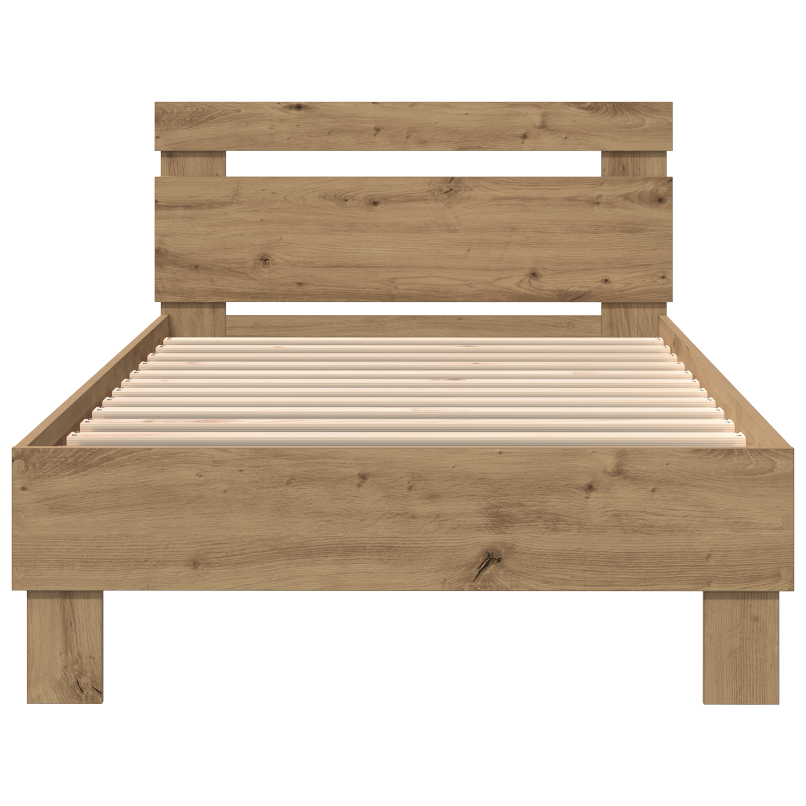 Bed Frame with LED Lights Artisan Oak 90x200 cm Engineered Wood - Image 6