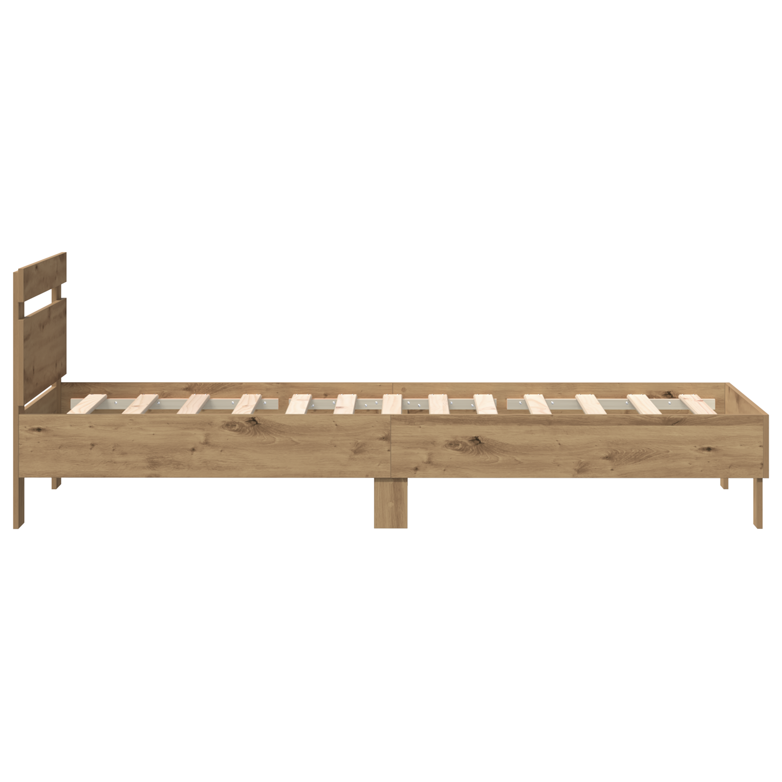 Bed Frame with LED Lights Artisan Oak 90x200 cm Engineered Wood - Image 7