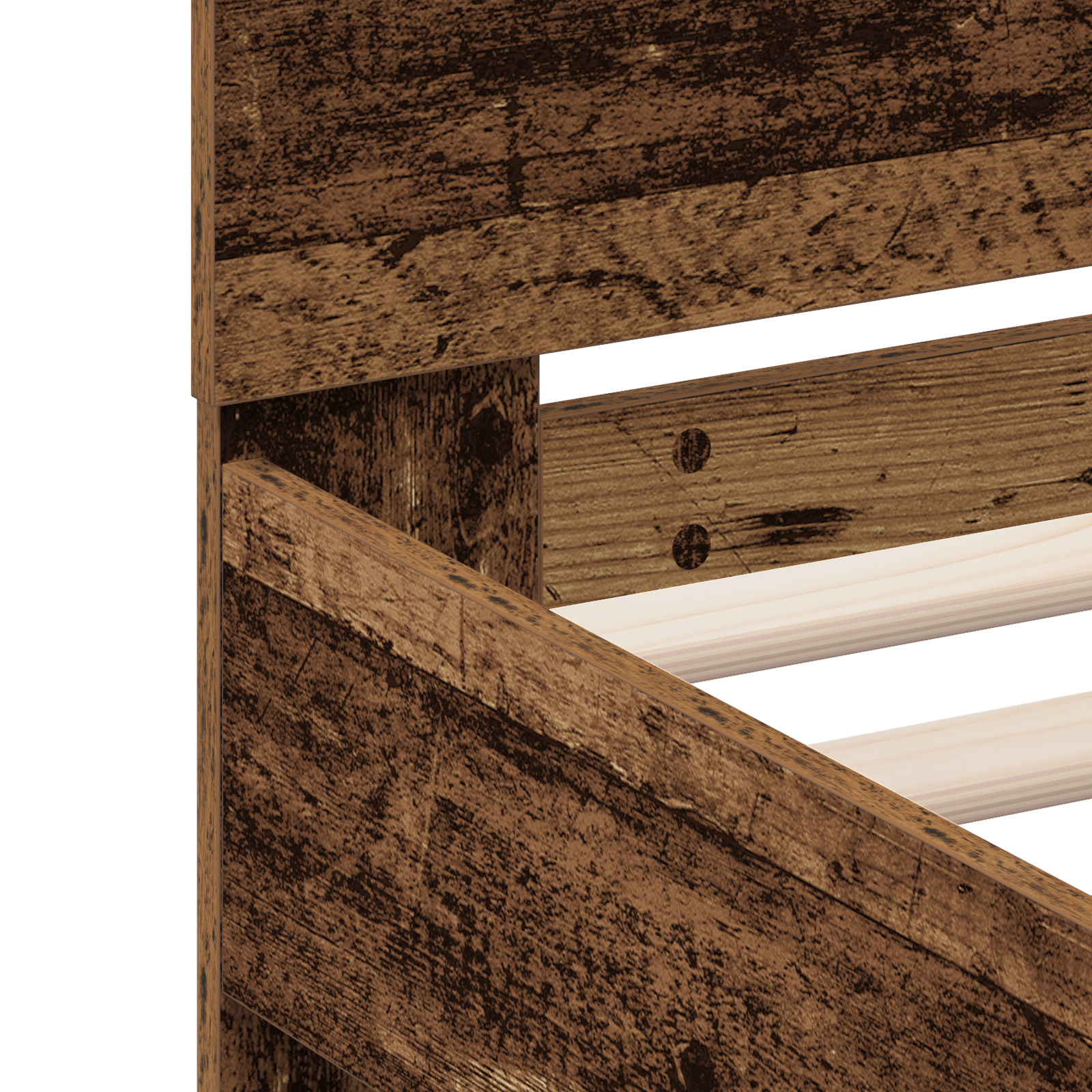 Bed Frame without Mattress with LED Lights Old Wood 90x190 cm - Image 9