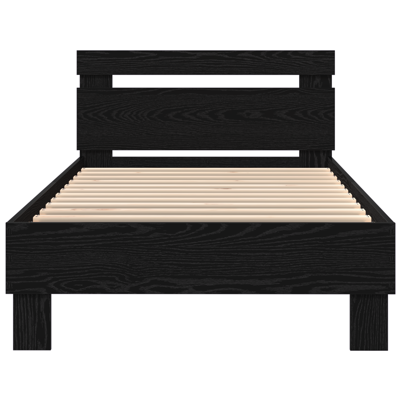 Bed Frame with LED Lights Black Oak 75x190 cm Engineered Wood - Image 6