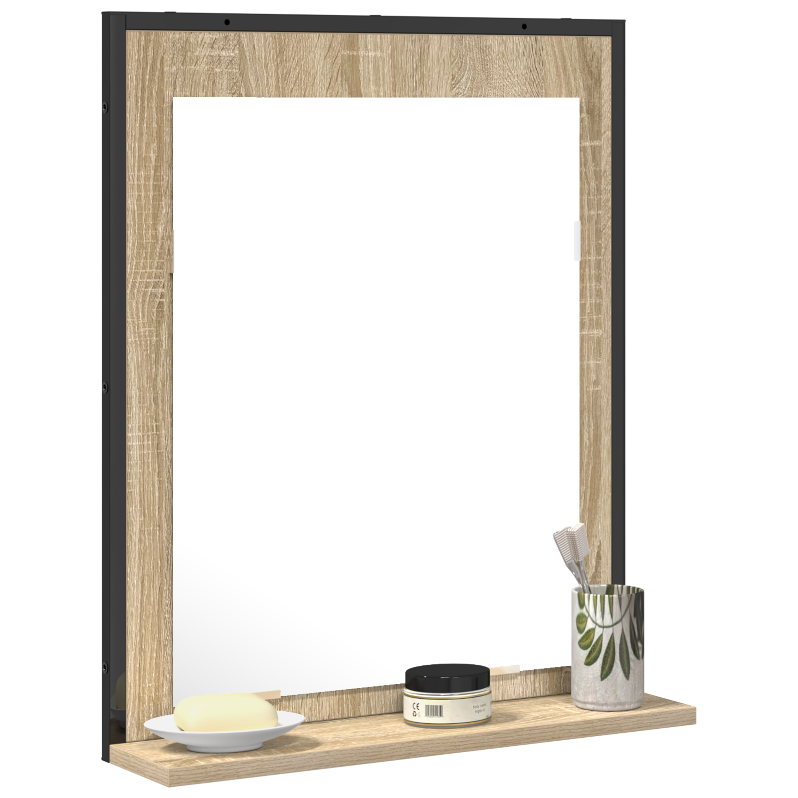 Bathroom Mirror with Shelf Sonoma Oak 50x12x60 cm Engineered Wood - Image 3