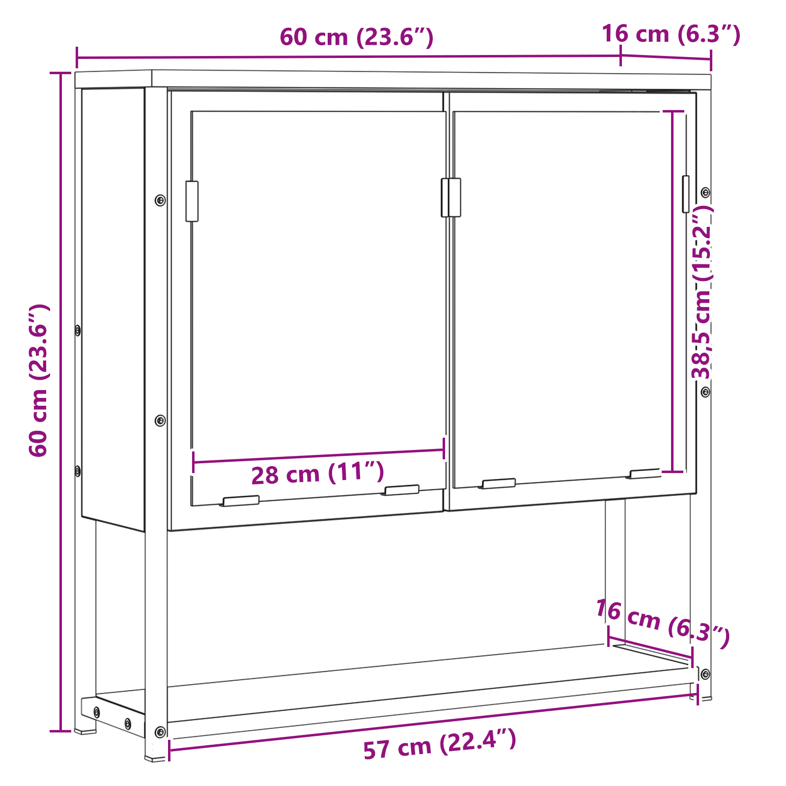 Bathroom Mirror Cabinet Sonoma Oak 60x16x60 cm Engineered Wood - Image 11