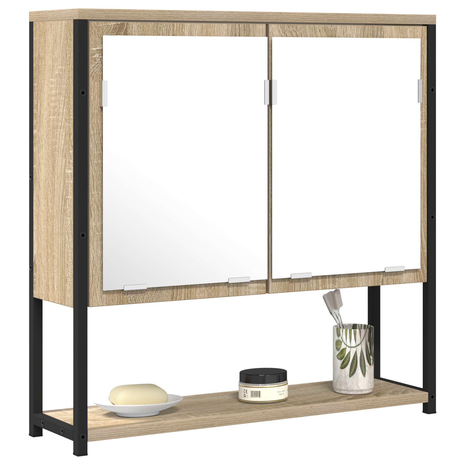 Bathroom Mirror Cabinet Sonoma Oak 60x16x60 cm Engineered Wood - Image 3