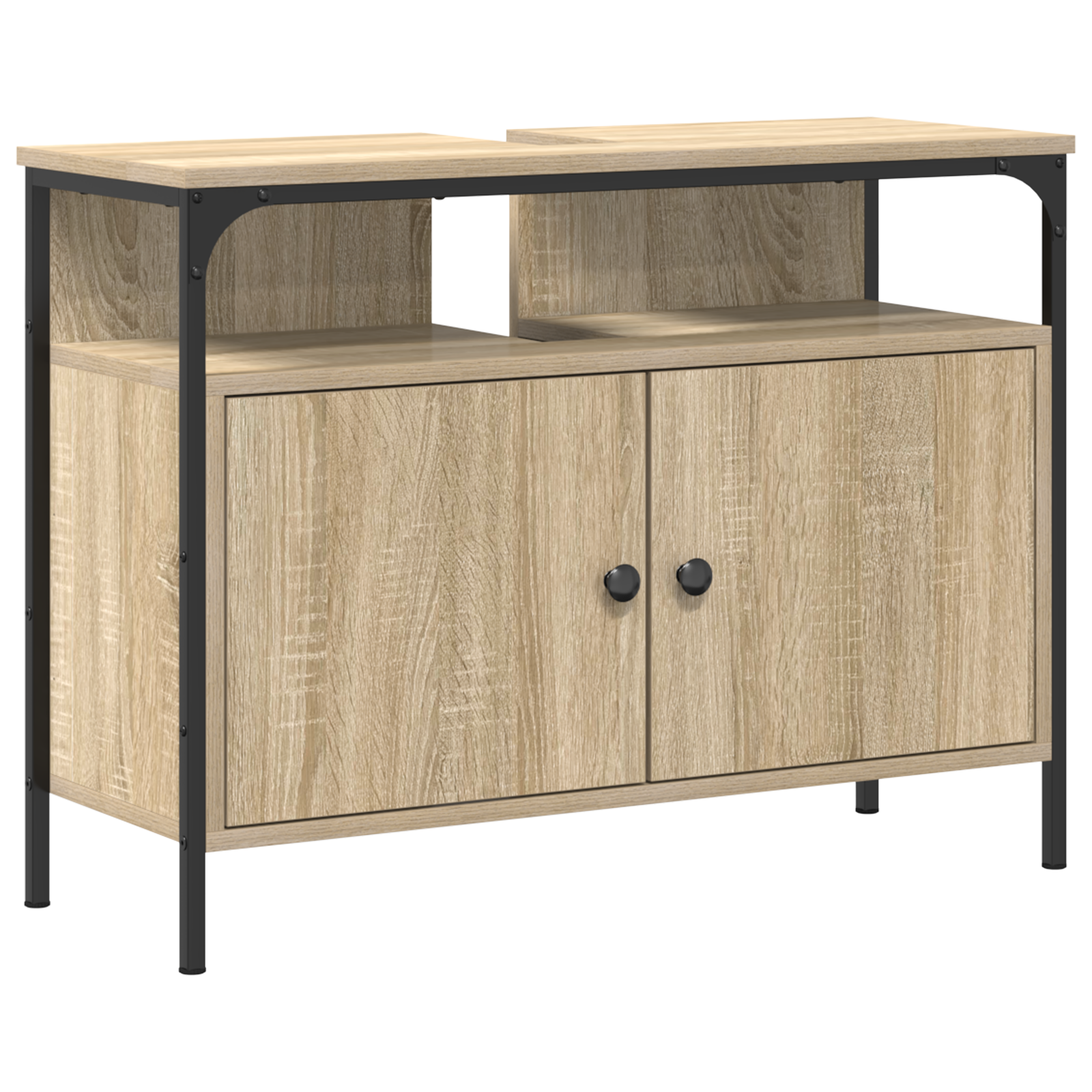 Bathroom Sink Cabinet Sonoma Oak 80x30x60 cm Engineered Wood - Image 2
