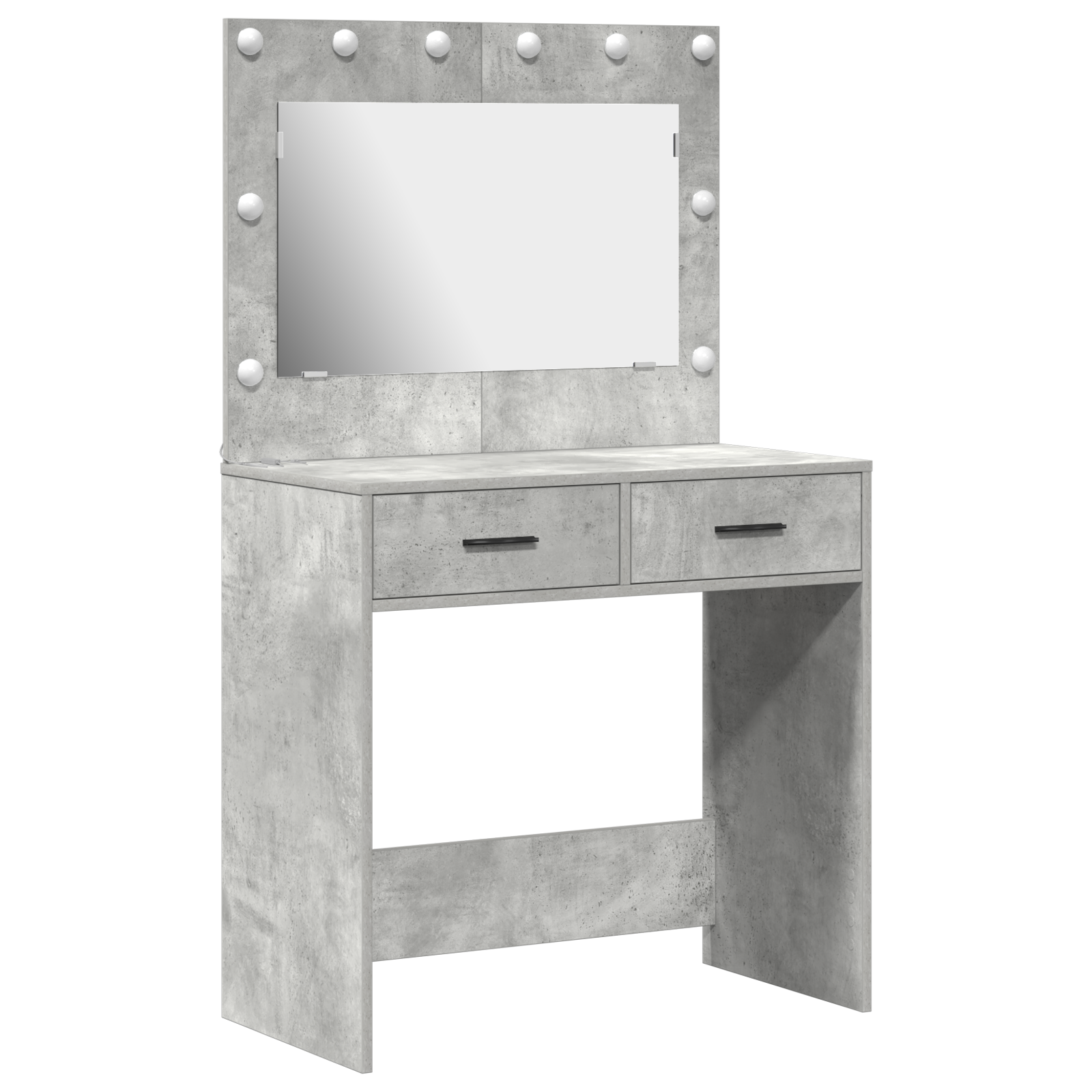 Dressing Table with LED Lights Concrete Grey 78,5x41x135 cm - Image 2