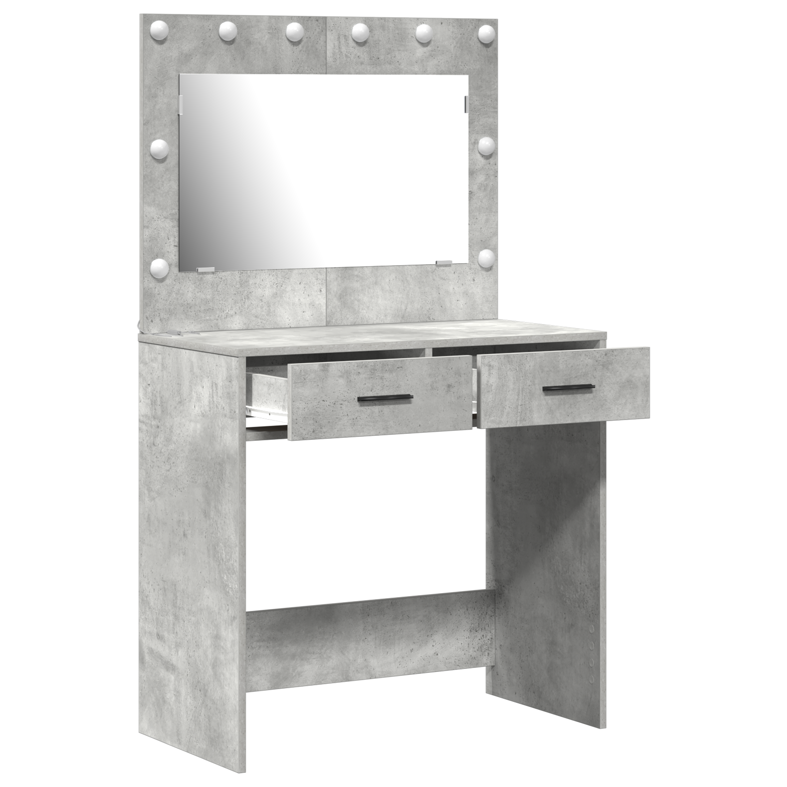 Dressing Table with LED Lights Concrete Grey 78,5x41x135 cm - Image 4
