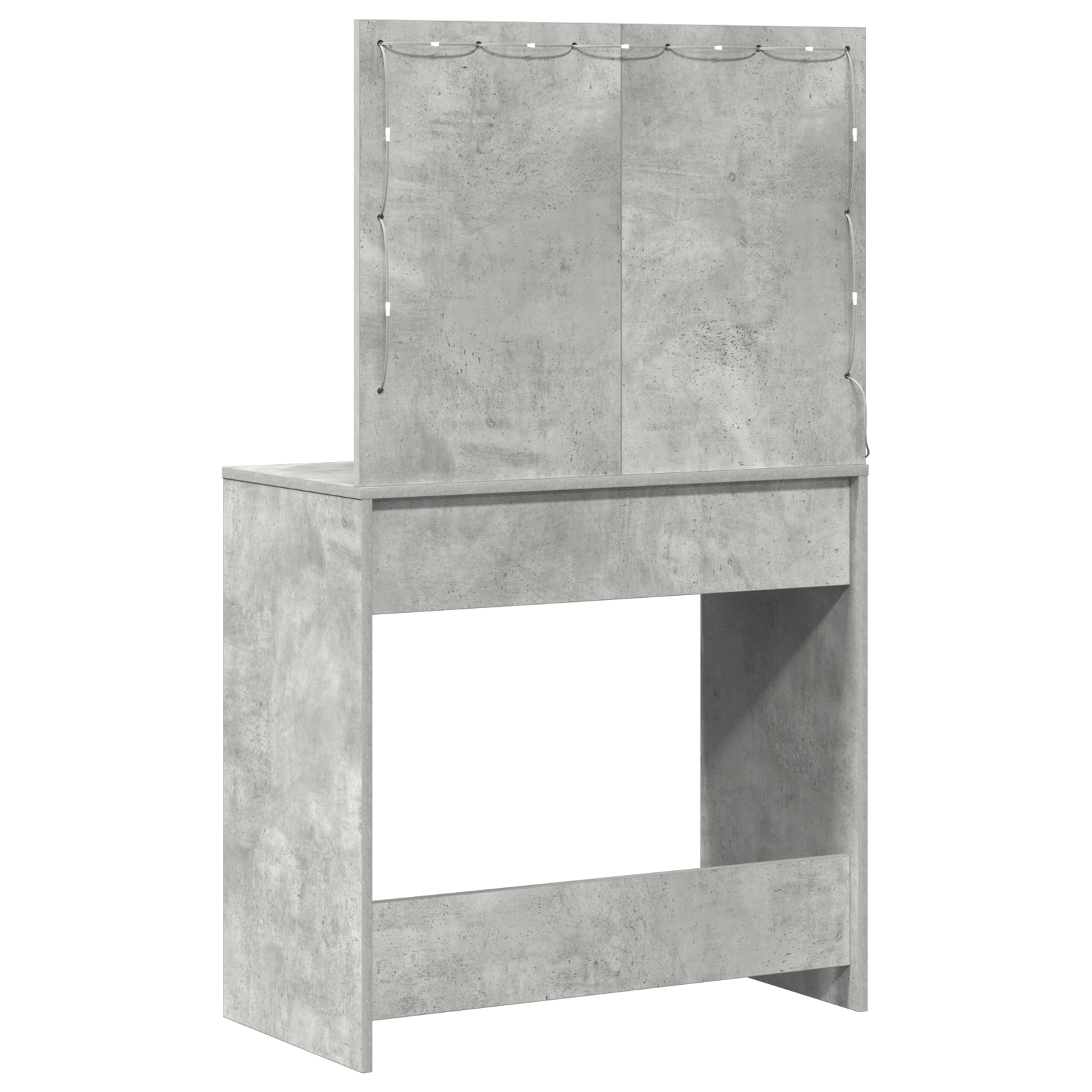Dressing Table with LED Lights Concrete Grey 78,5x41x135 cm - Image 7