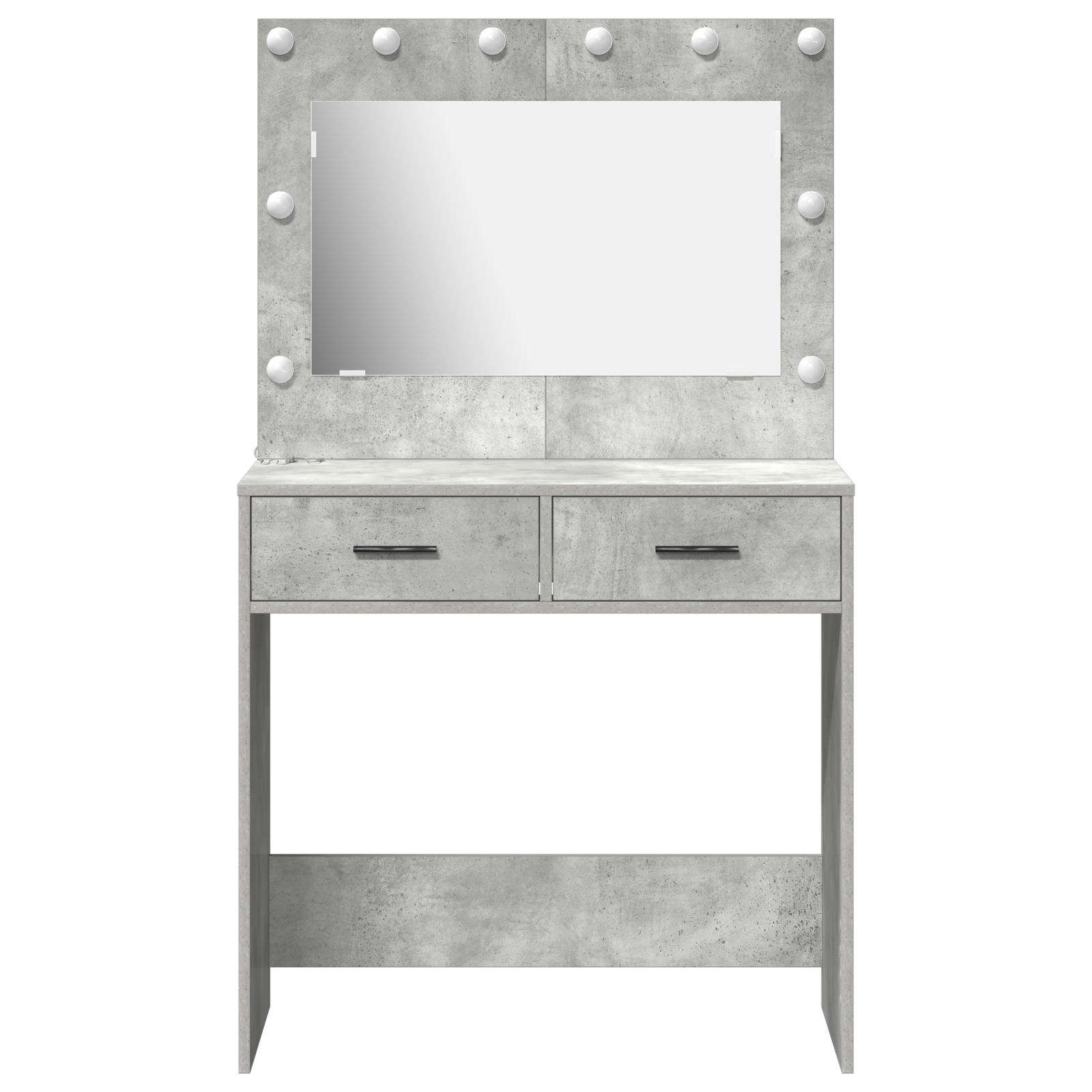 Dressing Table with LED Lights Concrete Grey 78,5x41x135 cm - Image 5