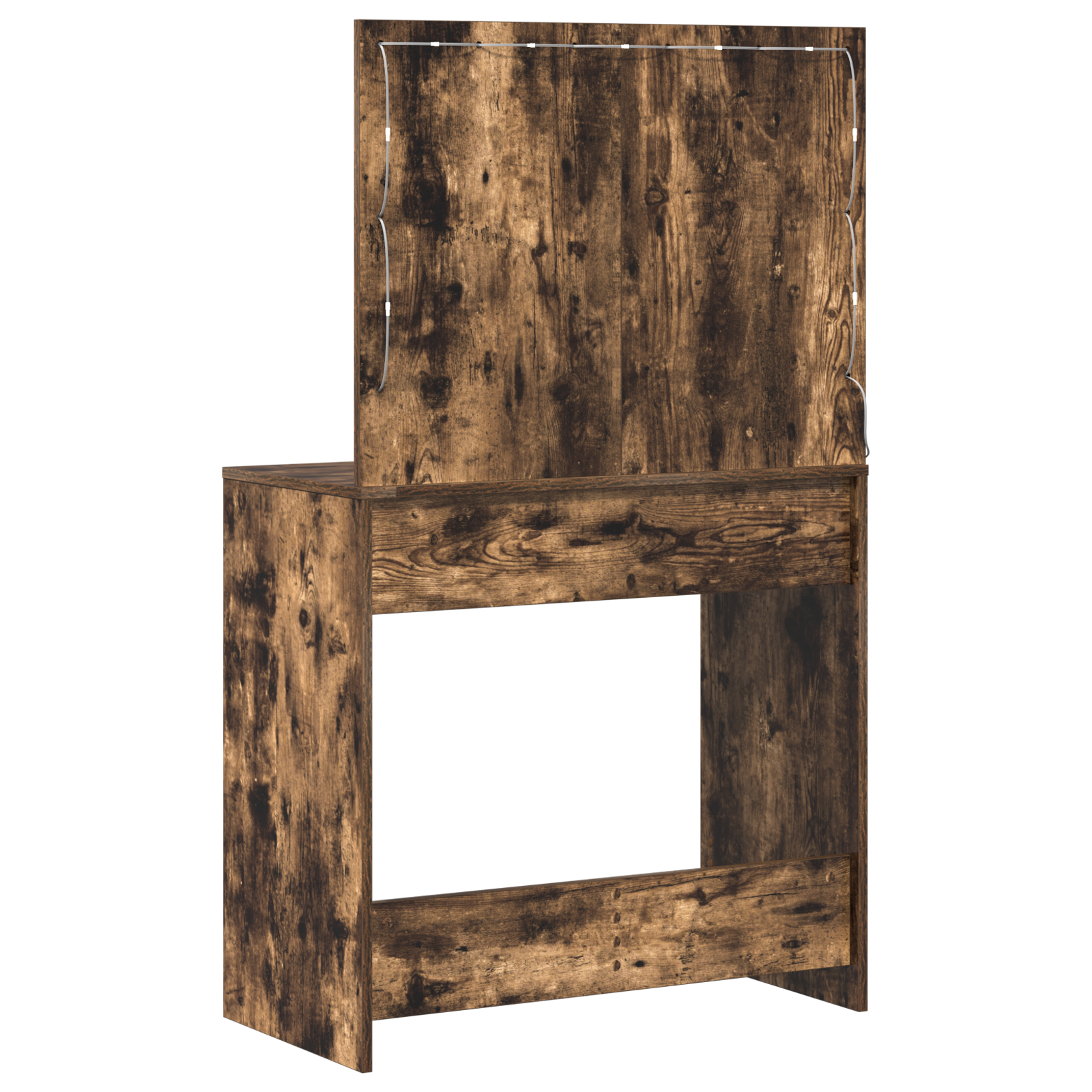 Dressing Table with LED Lights Smoked Oak 78.5x41x135 cm - Image 7