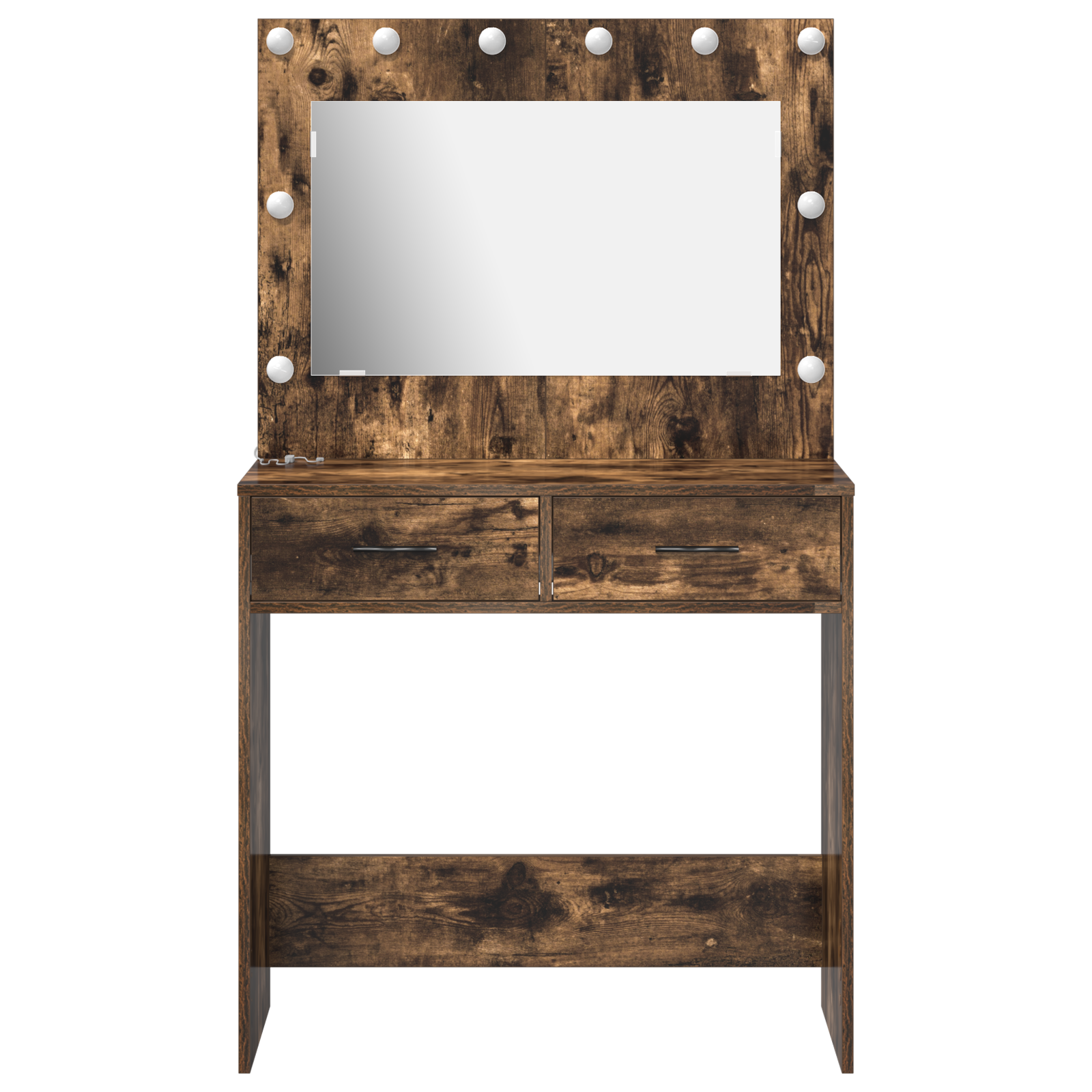 Dressing Table with LED Lights Smoked Oak 78.5x41x135 cm - Image 5