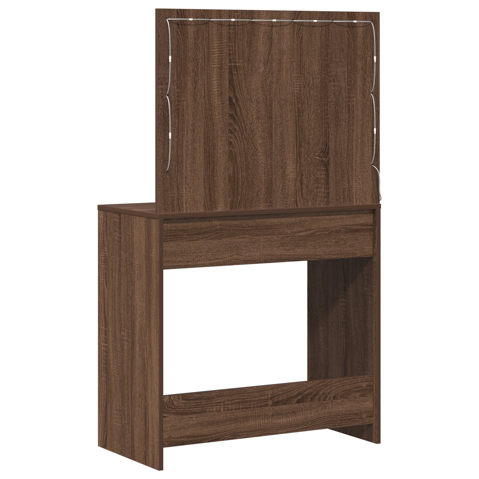 Dressing Table with LED Lights Brown Oak 78,5x41x135 cm - Image 7
