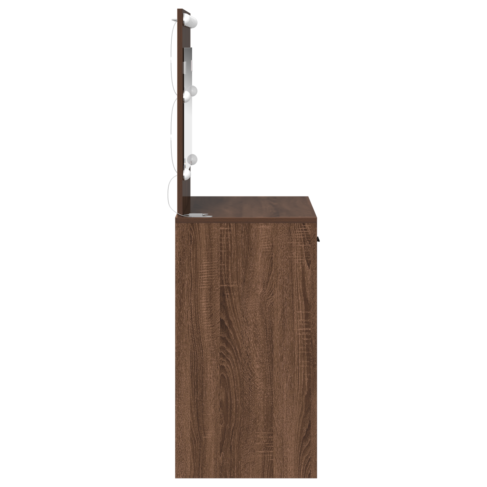 Dressing Table with LED Lights Brown Oak 78,5x41x135 cm - Image 6