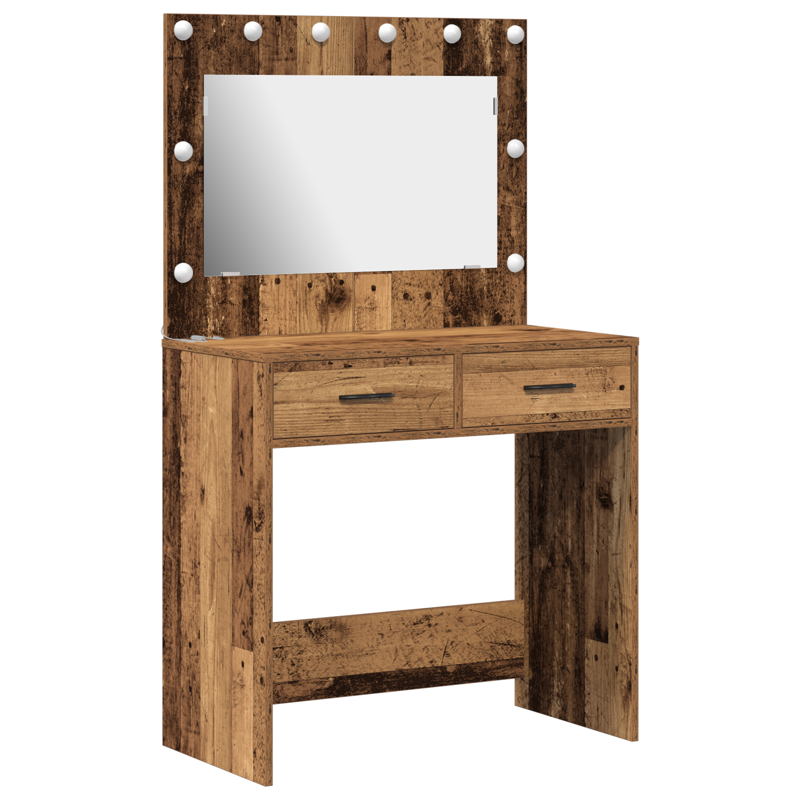 Dressing Table with LED Lights Old Wood 78,5x41x135 cm - Image 2