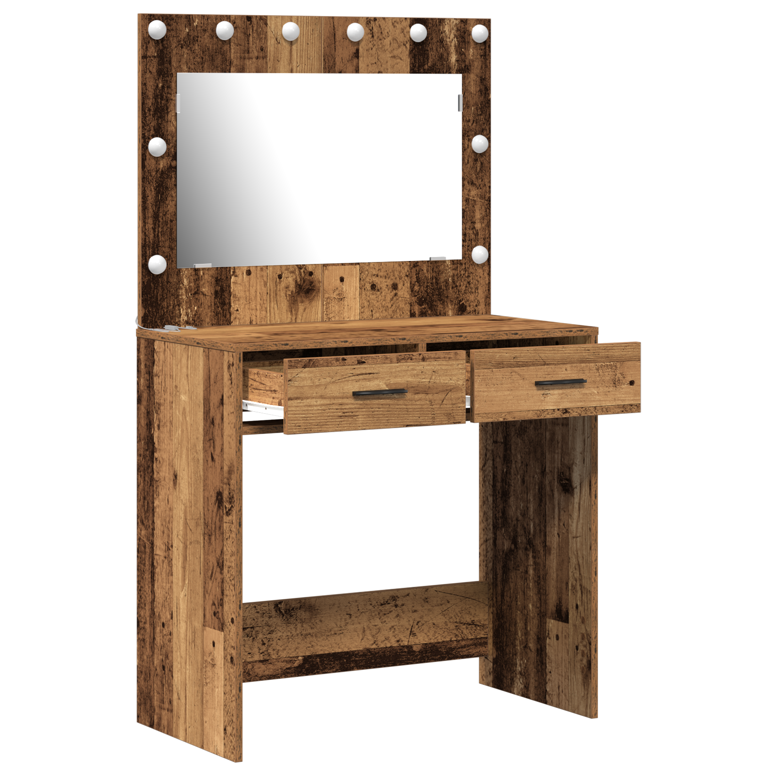 Dressing Table with LED Lights Old Wood 78,5x41x135 cm - Image 4