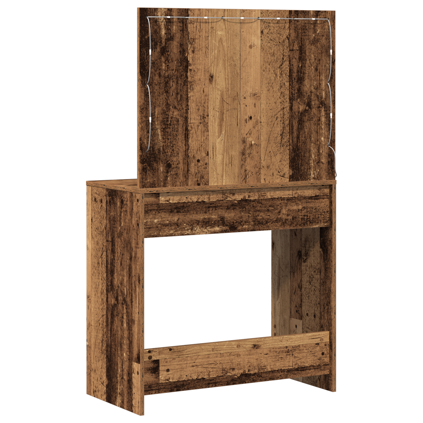 Dressing Table with LED Lights Old Wood 78,5x41x135 cm - Image 7