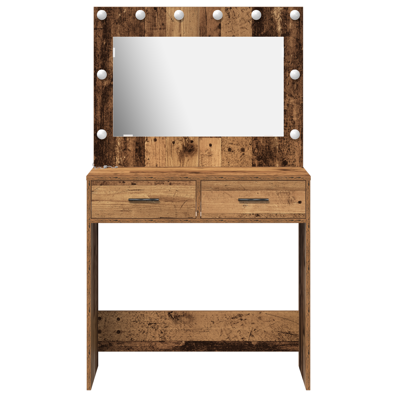 Dressing Table with LED Lights Old Wood 78,5x41x135 cm - Image 5