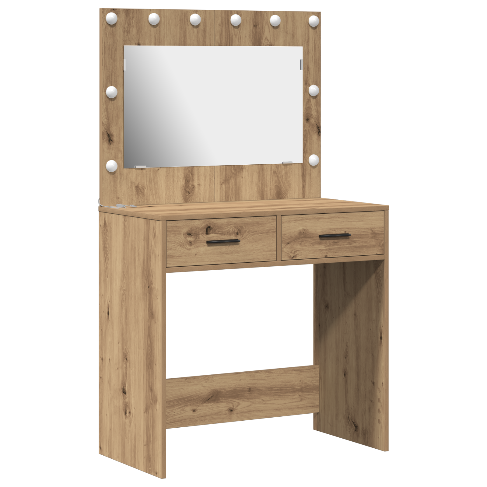 Dressing Table with LED Lights Artisan Oak 78.5x41x135 cm - Image 2