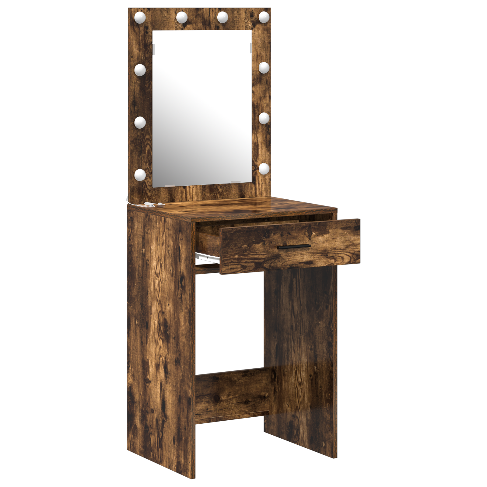 Dressing Table with LED Lights Smoked Oak 50x41x135 cm - Image 4