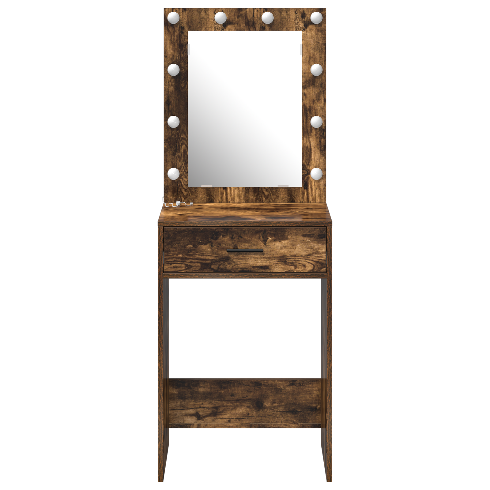 Dressing Table with LED Lights Smoked Oak 50x41x135 cm - Image 5