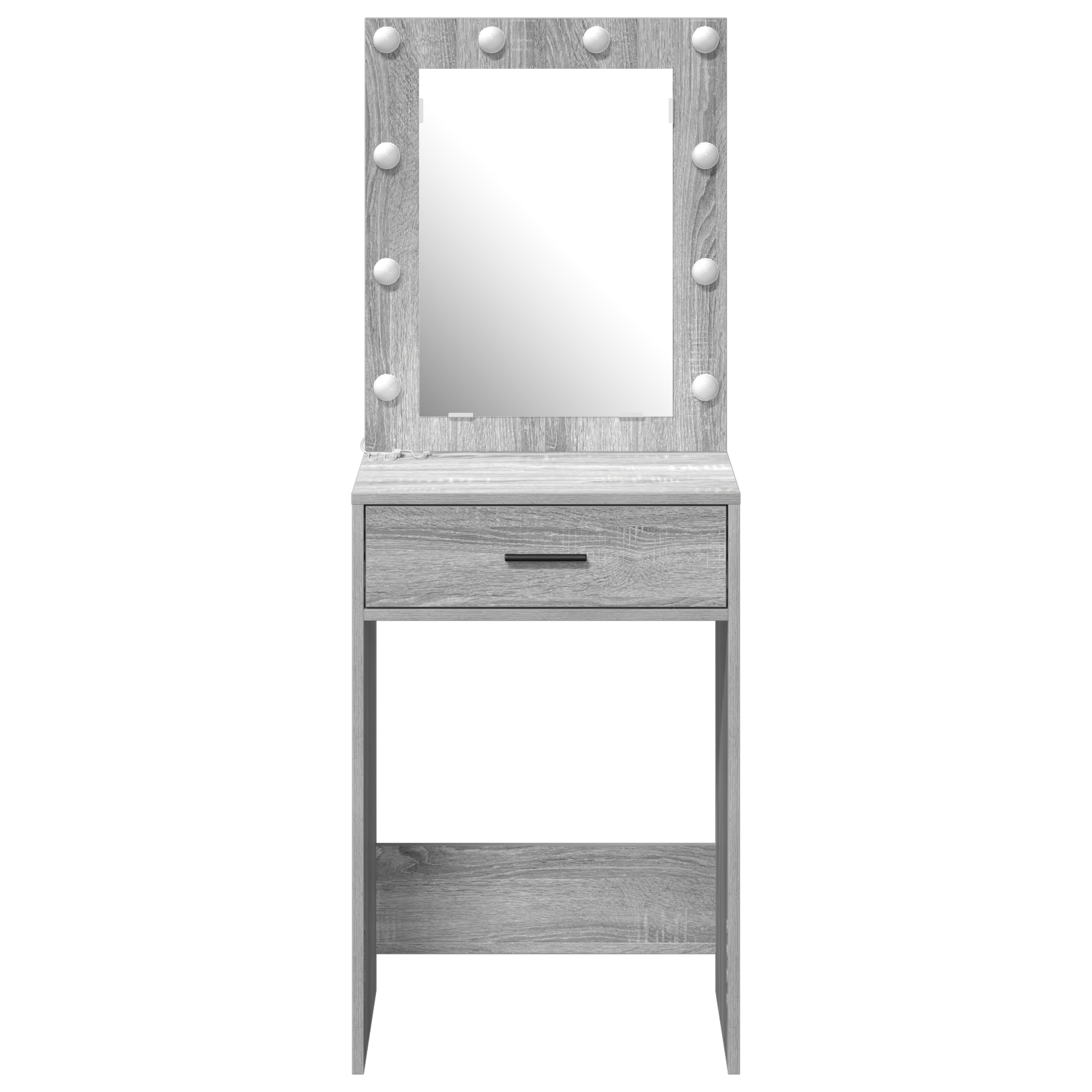 Dressing Table with LED Lights Grey Sonoma 50x41x135 cm - Image 5