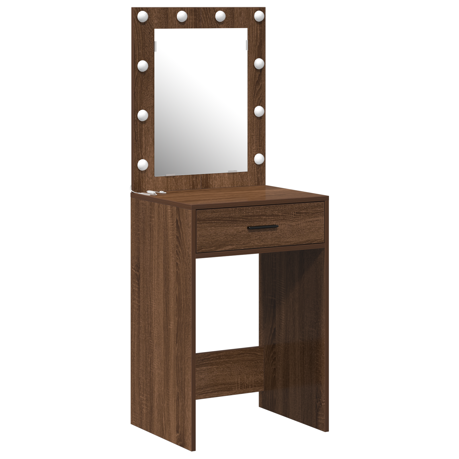 Dressing Table with LED Lights Brown Oak 50x41x135 cm - Image 2