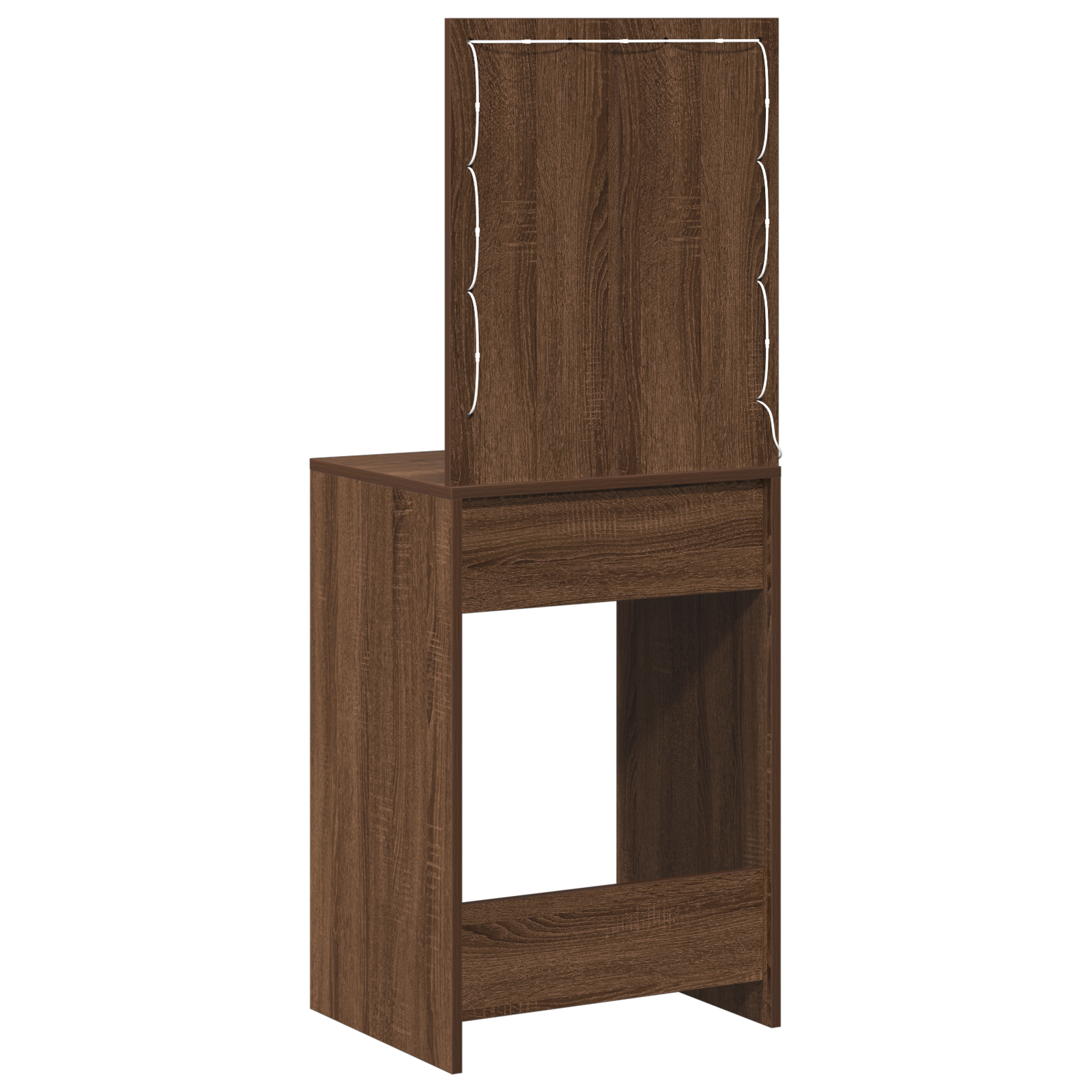 Dressing Table with LED Lights Brown Oak 50x41x135 cm - Image 7