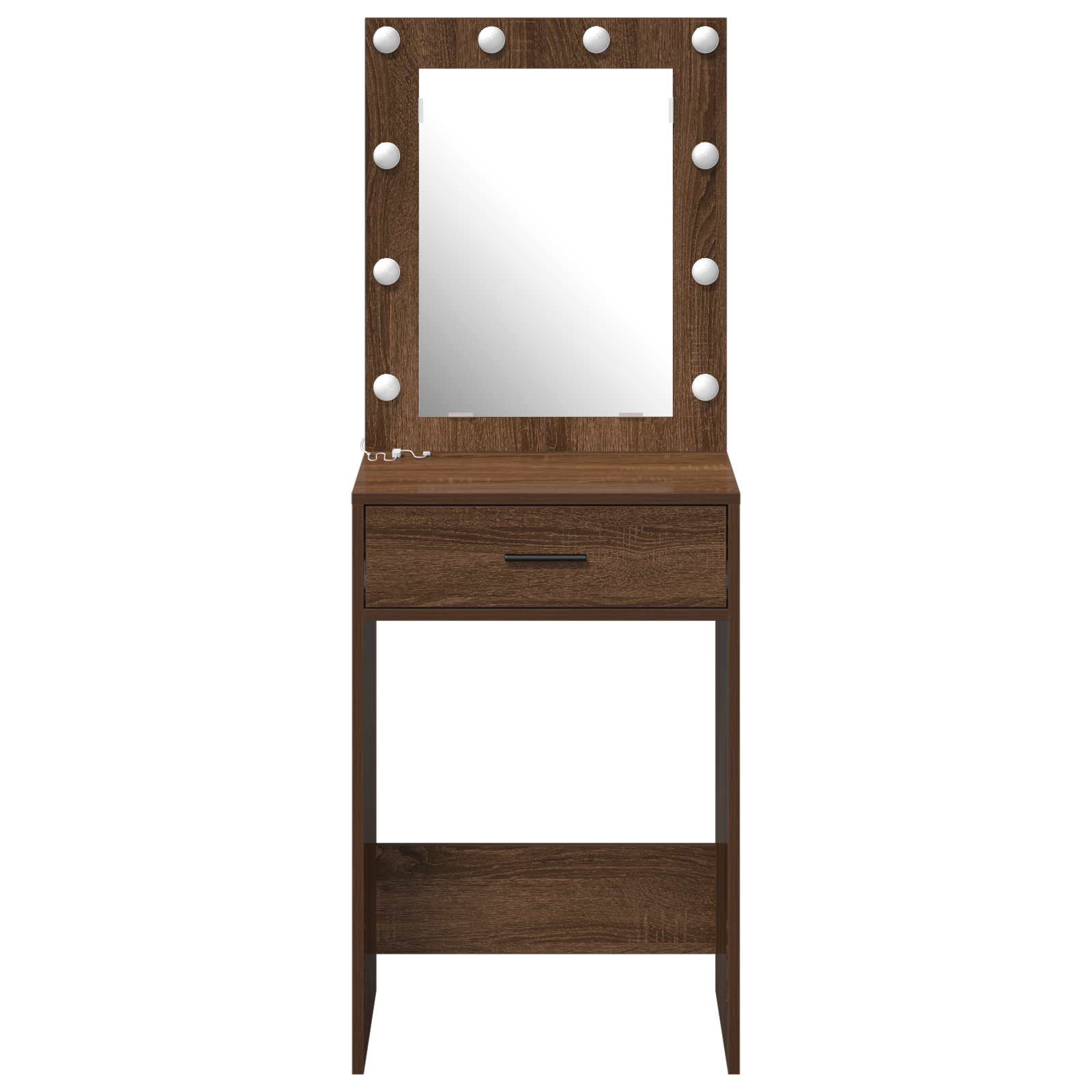 Dressing Table with LED Lights Brown Oak 50x41x135 cm - Image 5