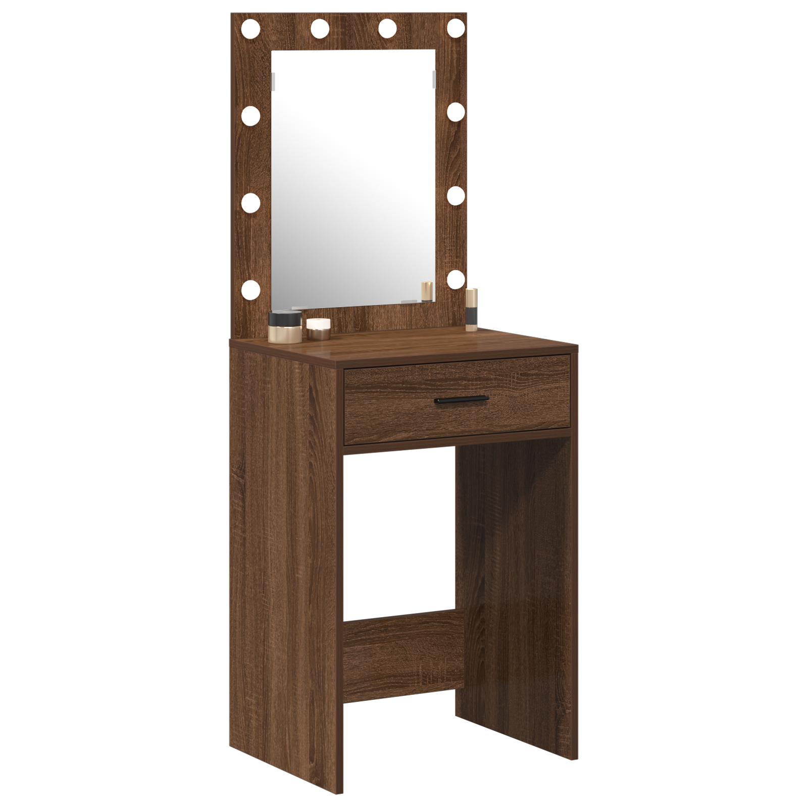 Dressing Table with LED Lights Brown Oak 50x41x135 cm - Image 3