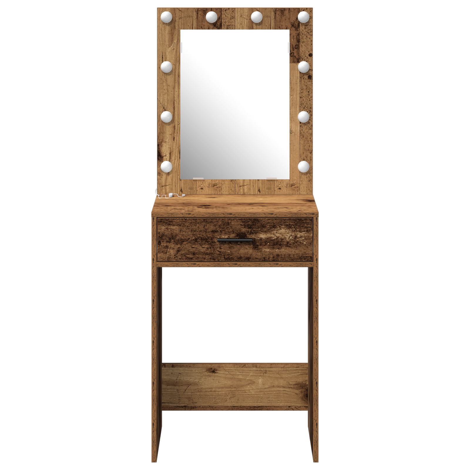 Dressing Table with LED Lights Old Wood 50x41x135 cm - Image 5
