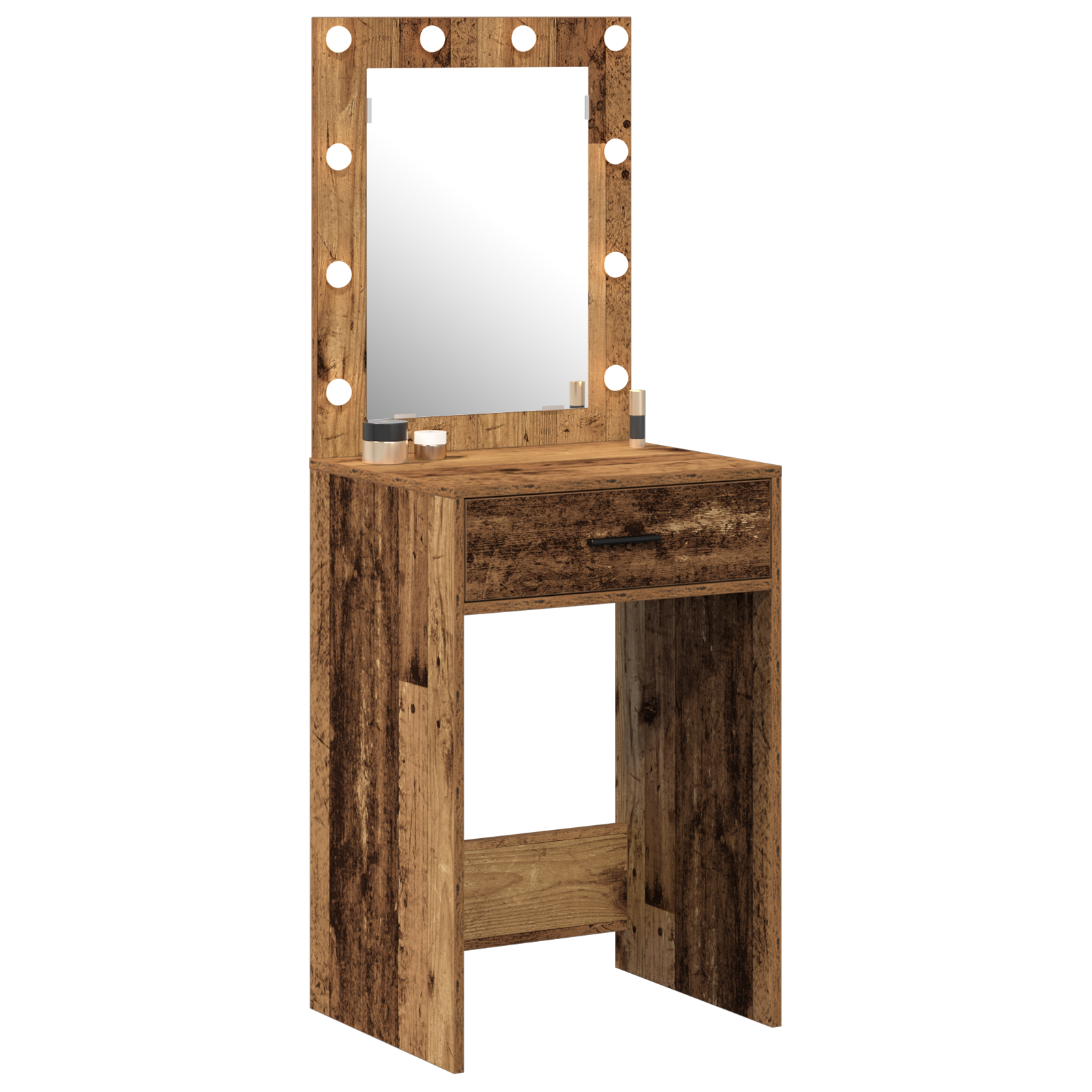 Dressing Table with LED Lights Old Wood 50x41x135 cm - Image 3