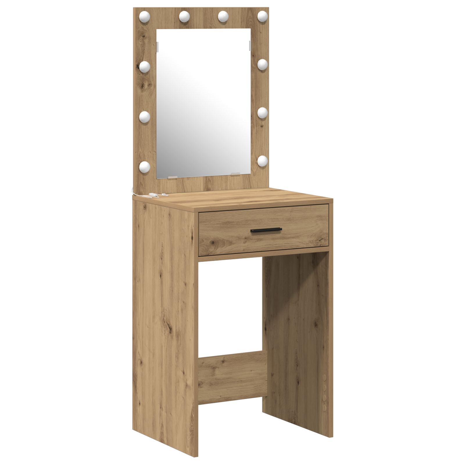 Dressing Table with LED Lights Artisan Oak 50x41x135 cm - Image 2