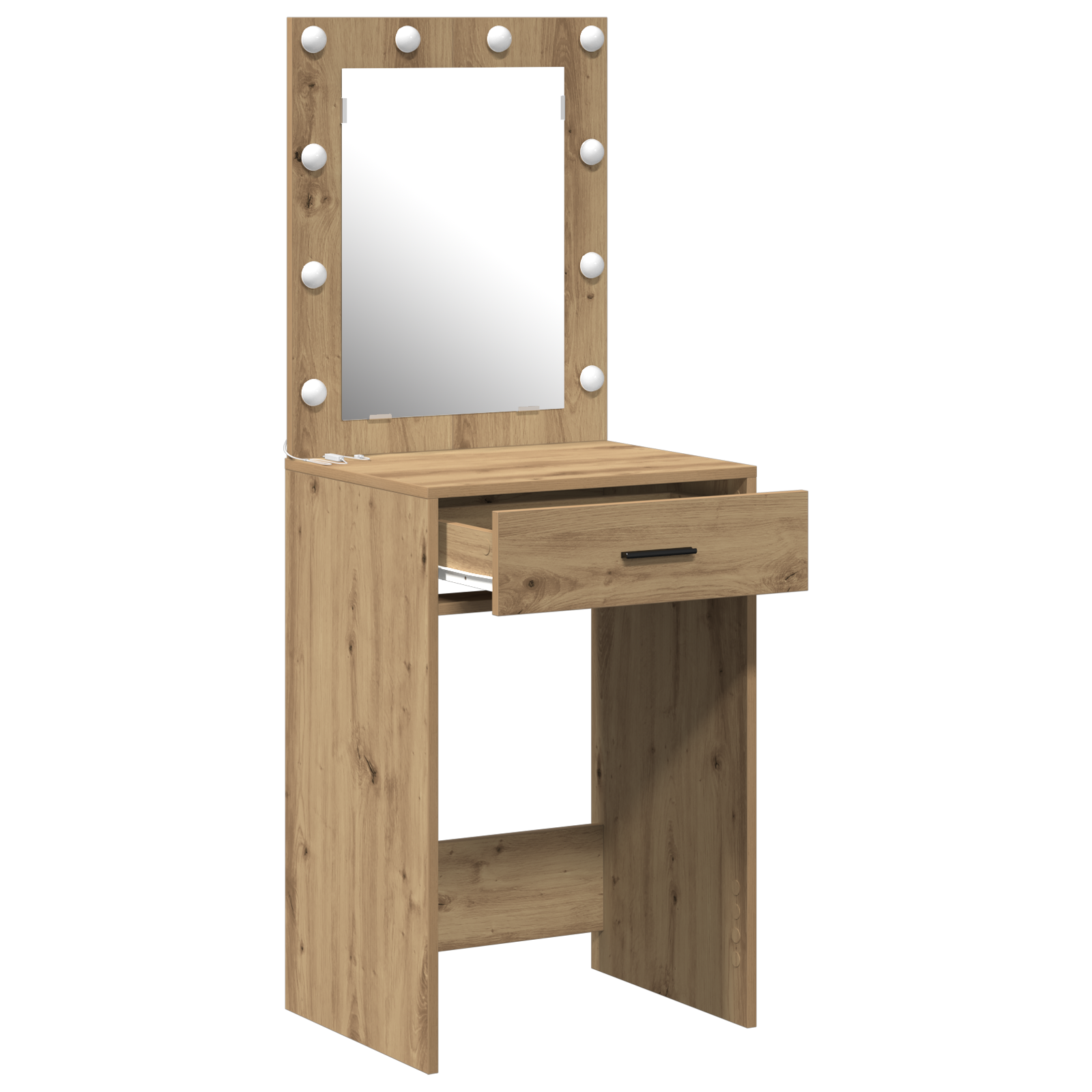 Dressing Table with LED Lights Artisan Oak 50x41x135 cm - Image 4