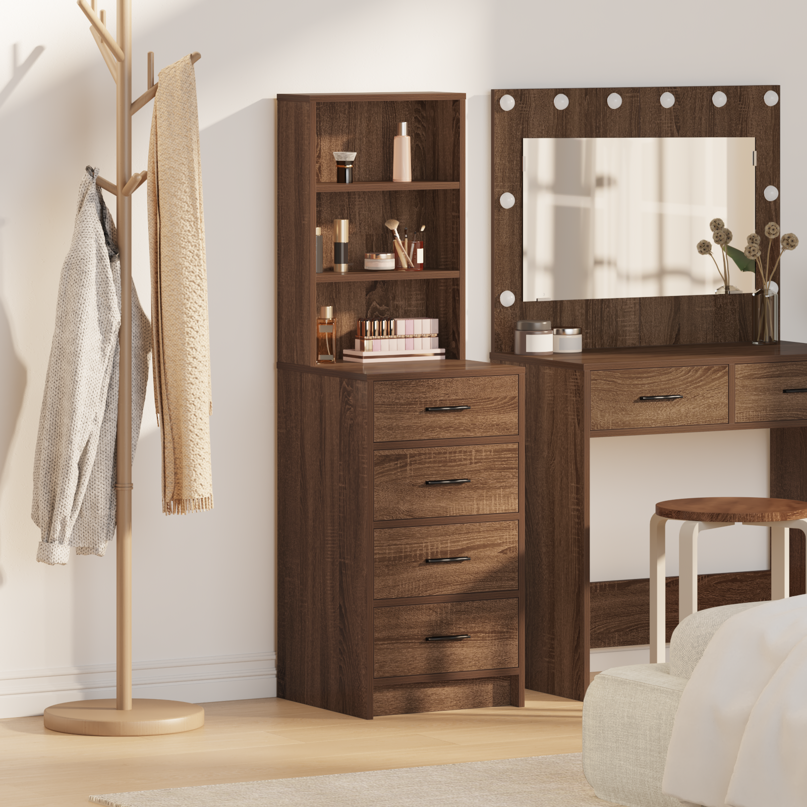 Thumbnail - vidaXL Highboard Braun Eiche 40x41x135 cm Holzwerkstoff