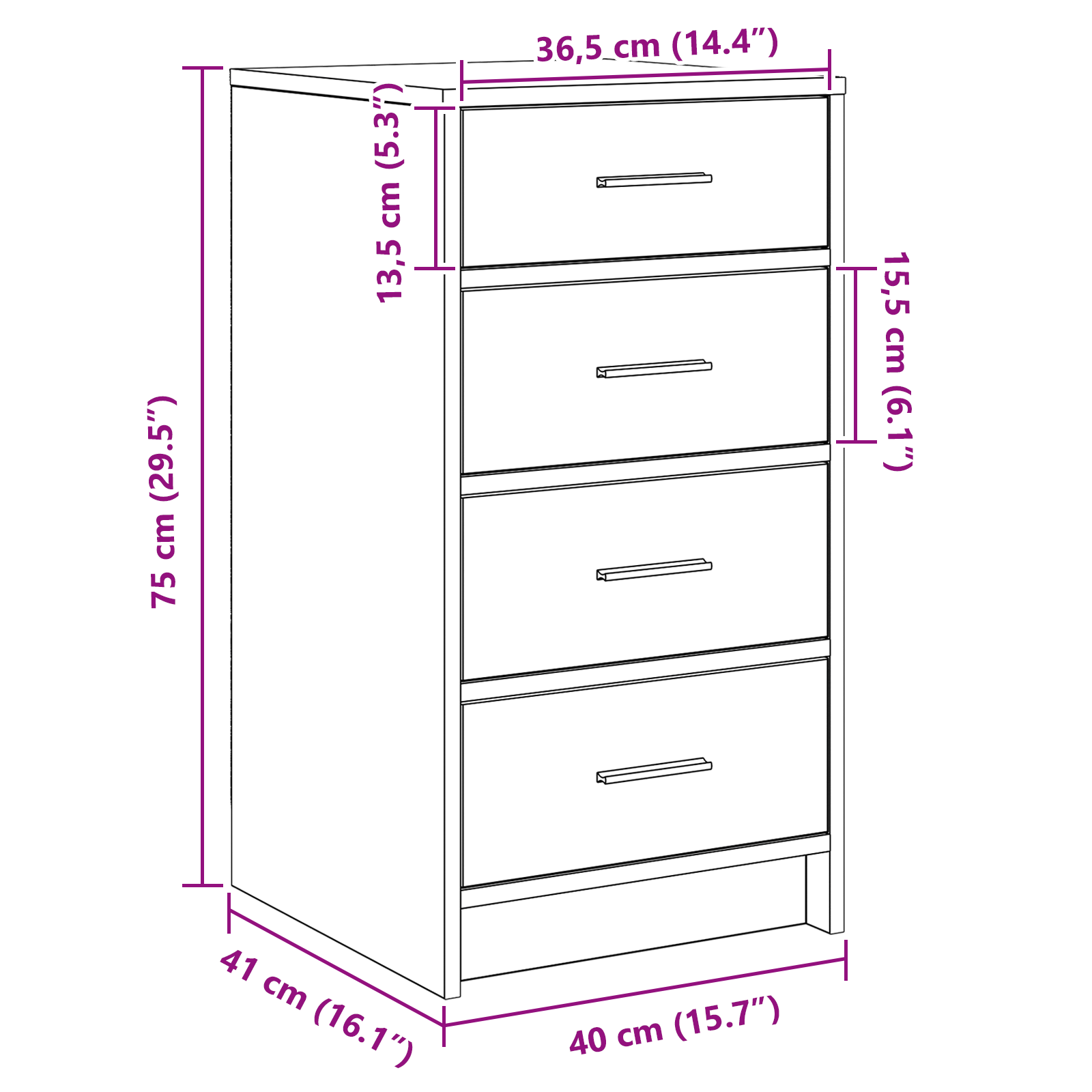 Sideboard Old Wood 40x41x75 cm Engineered Wood - Image 11