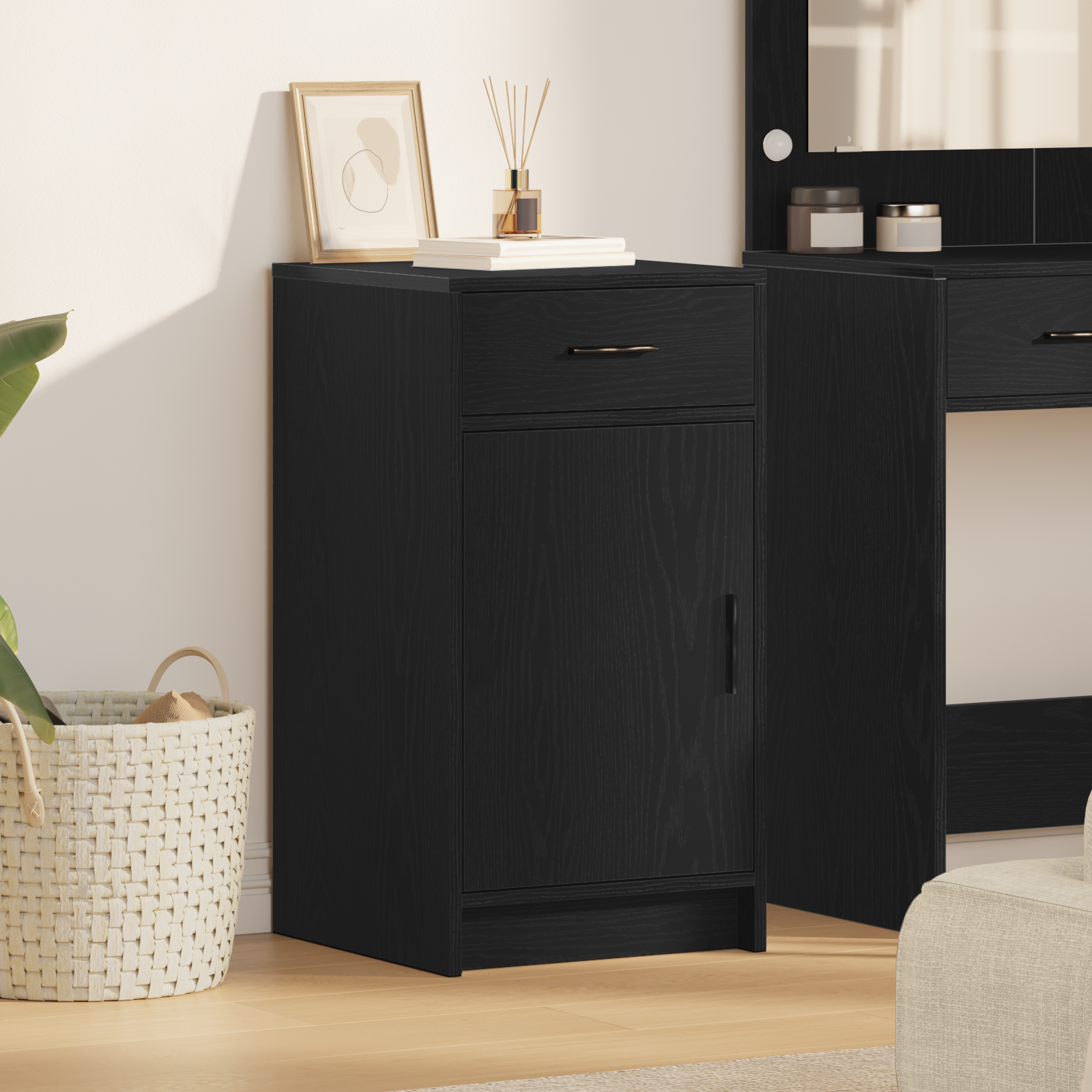 Thumbnail - vidaXL Sideboard Schwarz Eiche 40x41x75 cm Holzwerkstoff