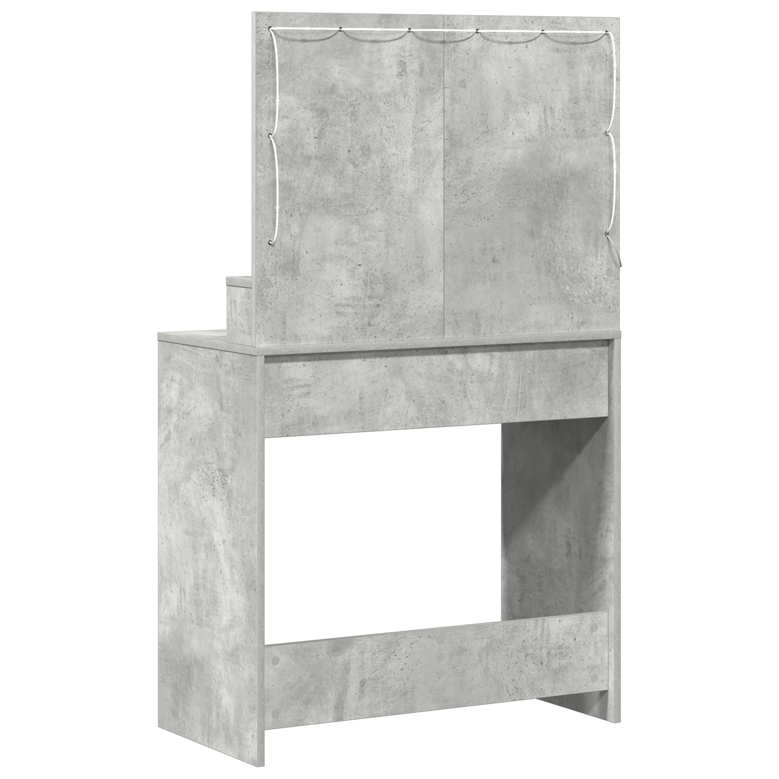 Dressing Table with LED Lights - Concrete Grey - 79x41x135 cm - Image 7