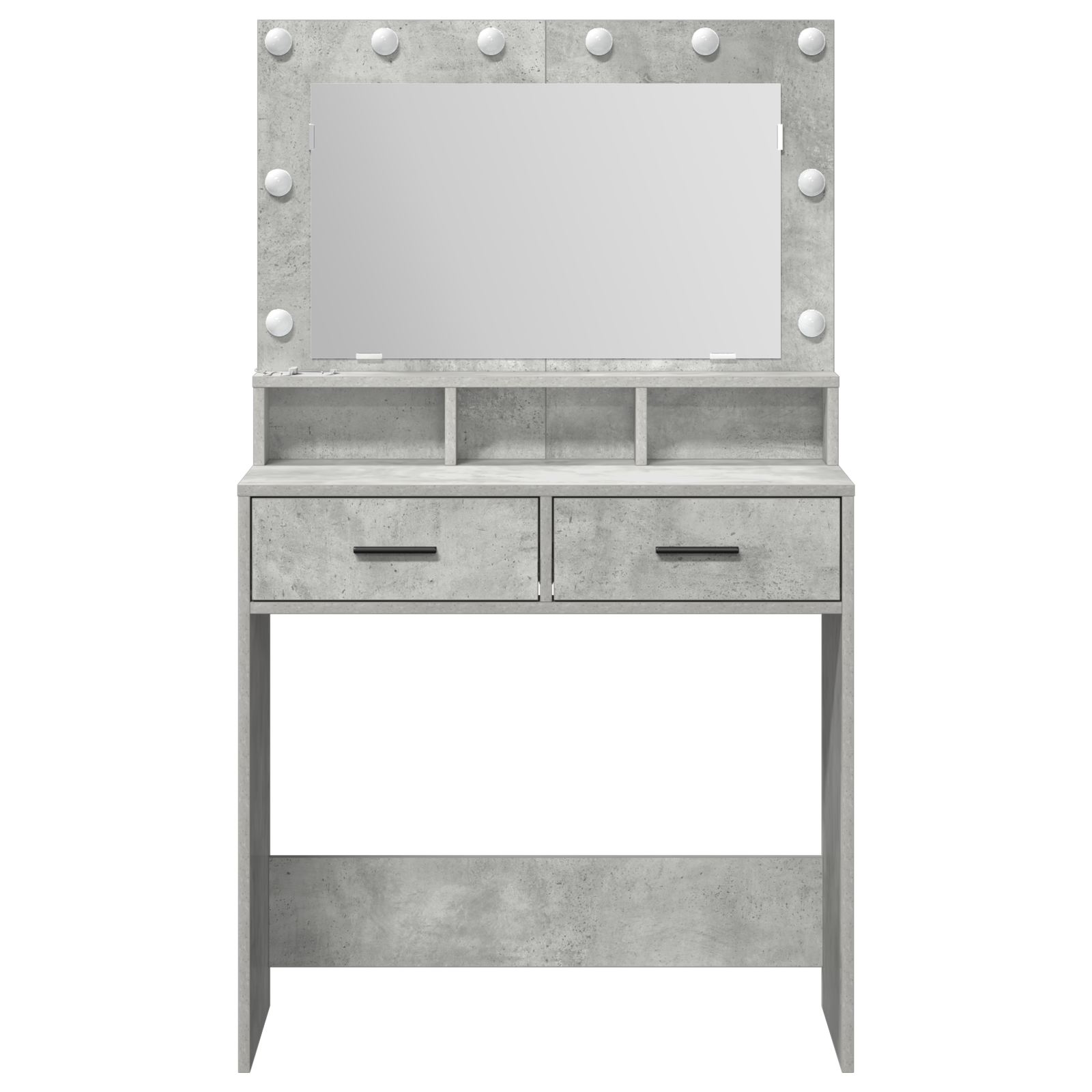 Dressing Table with LED Lights - Concrete Grey - 79x41x135 cm - Image 5