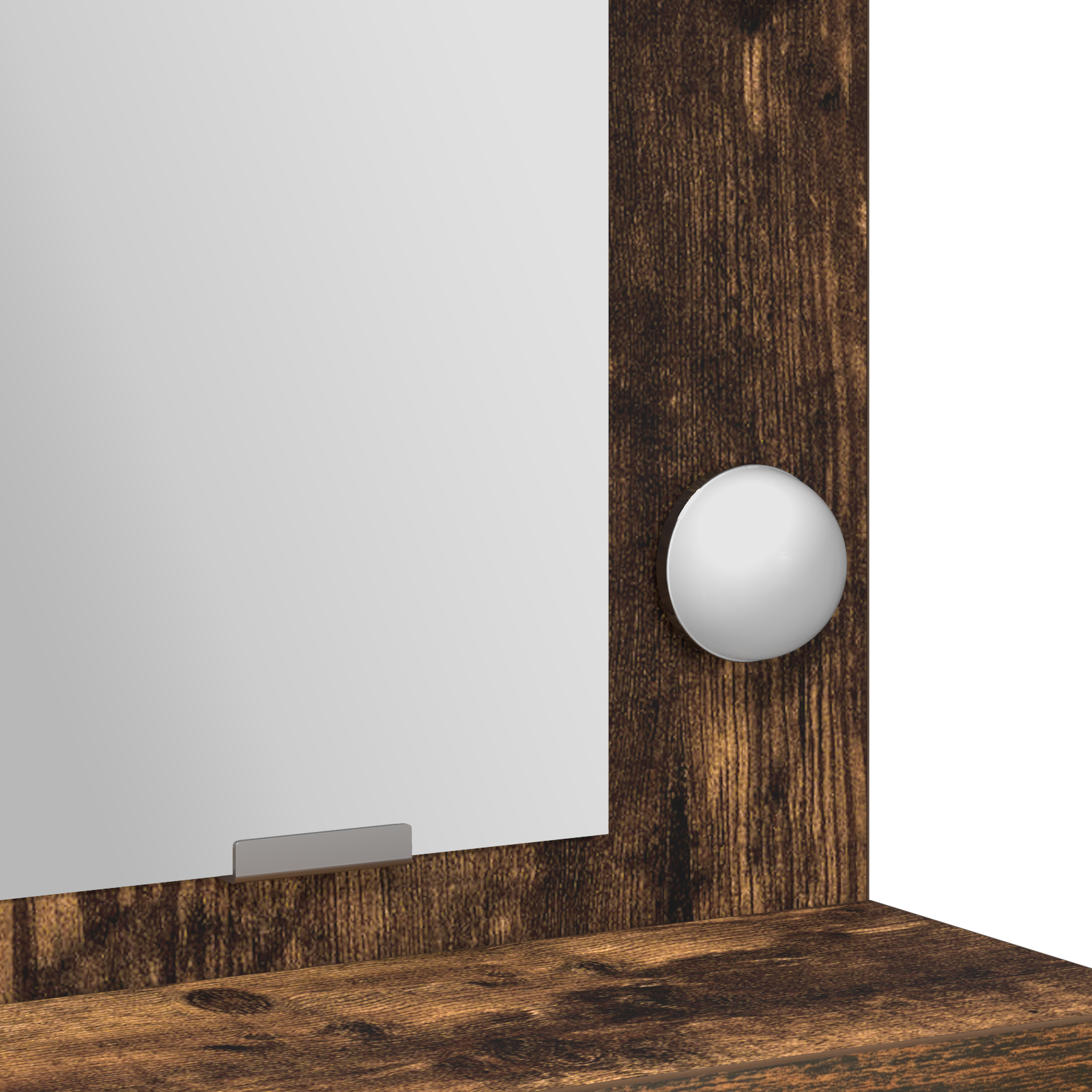 Makeup Table with LED Lights - Smoked Oak 79x41x135 cm - Image 9