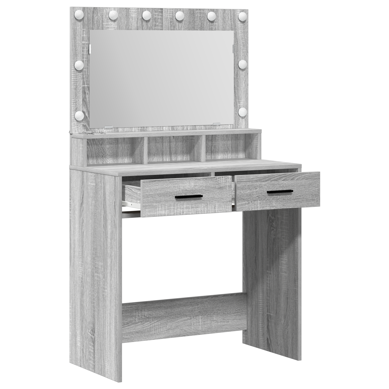 Grey Sonoma Dressing Table with LED Lights - 79x41x135 cm - Image 4