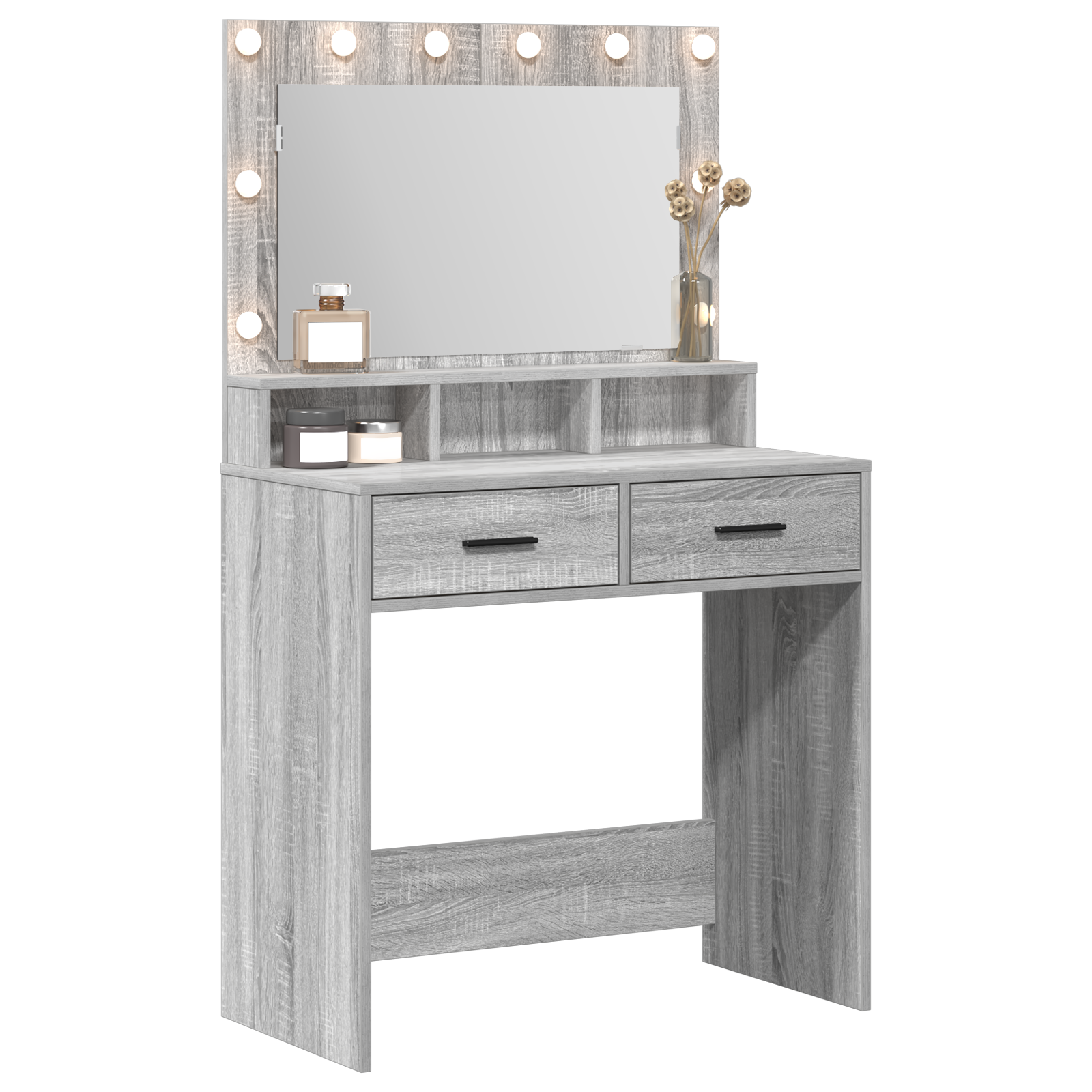 Grey Sonoma Dressing Table with LED Lights - 79x41x135 cm - Image 3