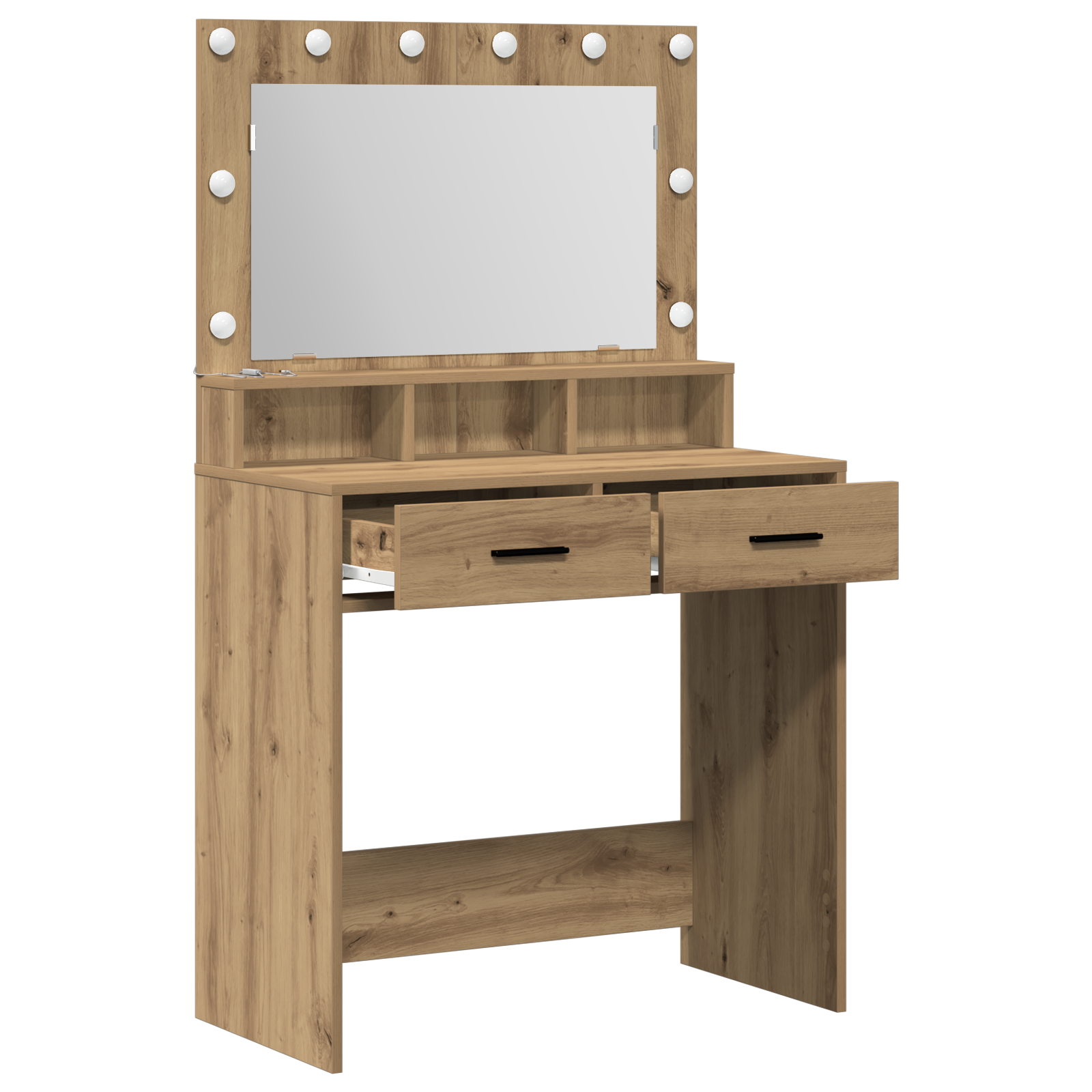 Dressing Table with LED Lights Artisan Oak 79x41x135 cm - Image 4