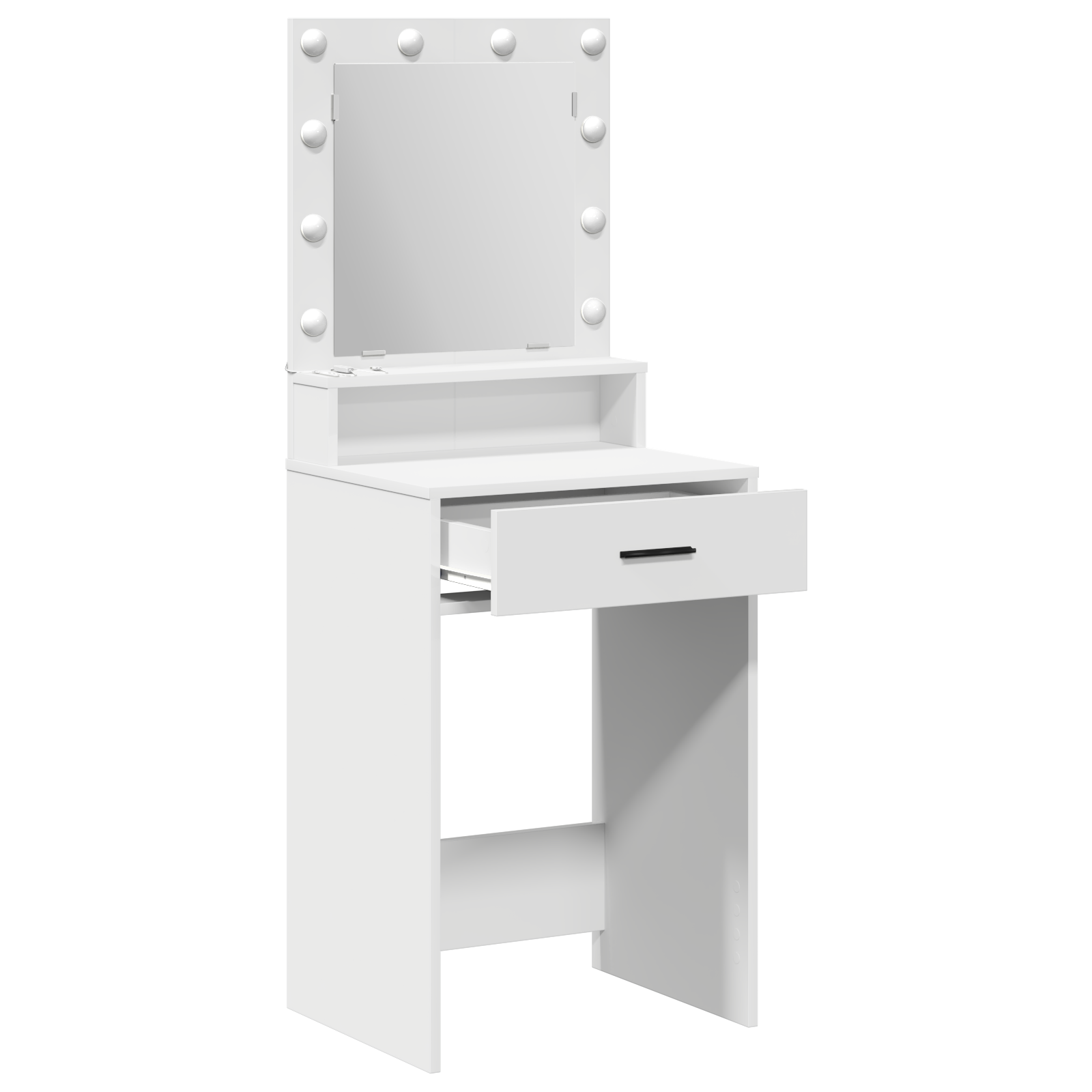 Vanity Table White MDF 50 x 41 x 135 cm Mirror Vanity Table - Image 4
