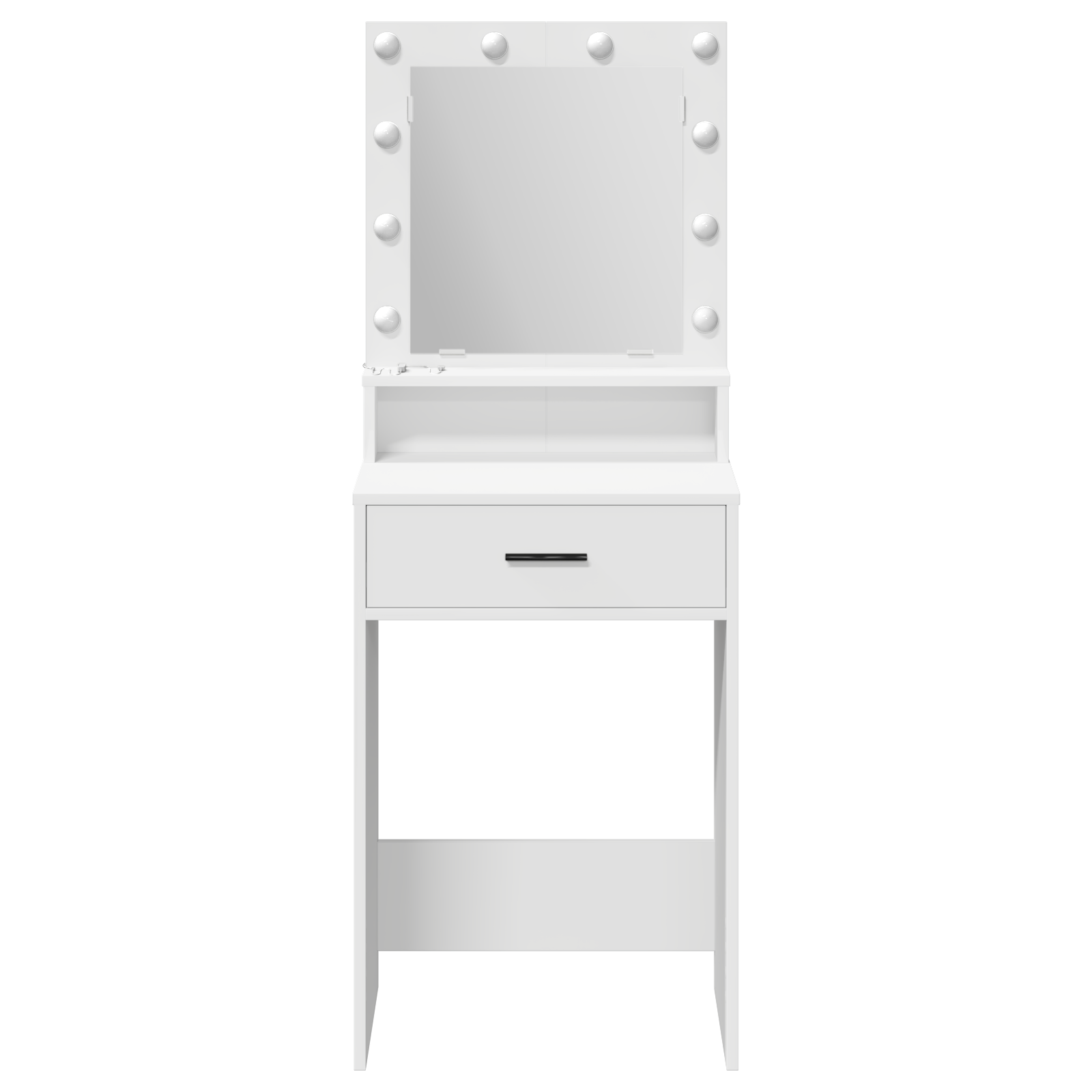 Vanity Table White MDF 50 x 41 x 135 cm Mirror Vanity Table - Image 5
