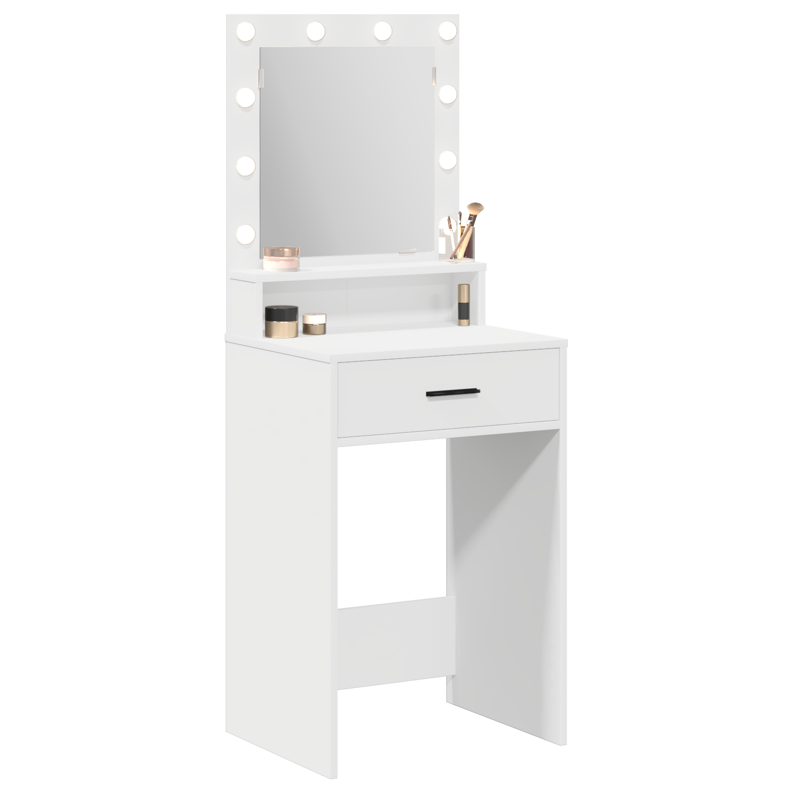 Vanity Table White MDF 50 x 41 x 135 cm Mirror Vanity Table - Image 3