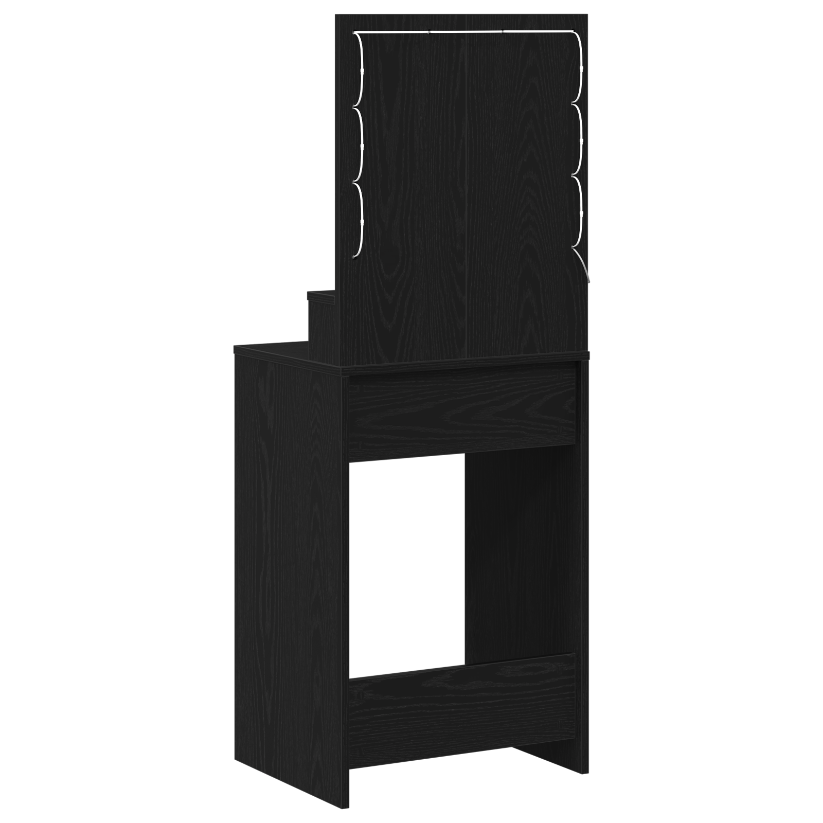 Makeup Table with LED Lights - Black Oak, 50x41x135 cm - Image 7
