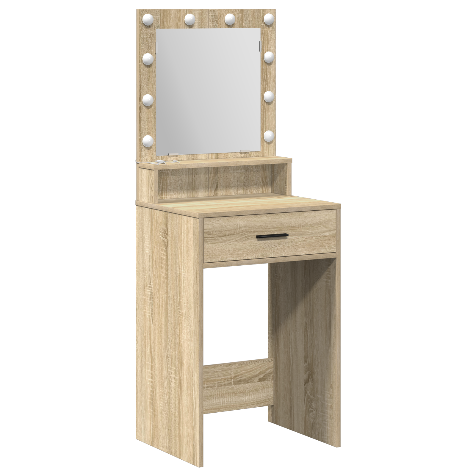 Makeup Table with LED Lights in Sonoma Oak - 50x41x135 cm - Image 2