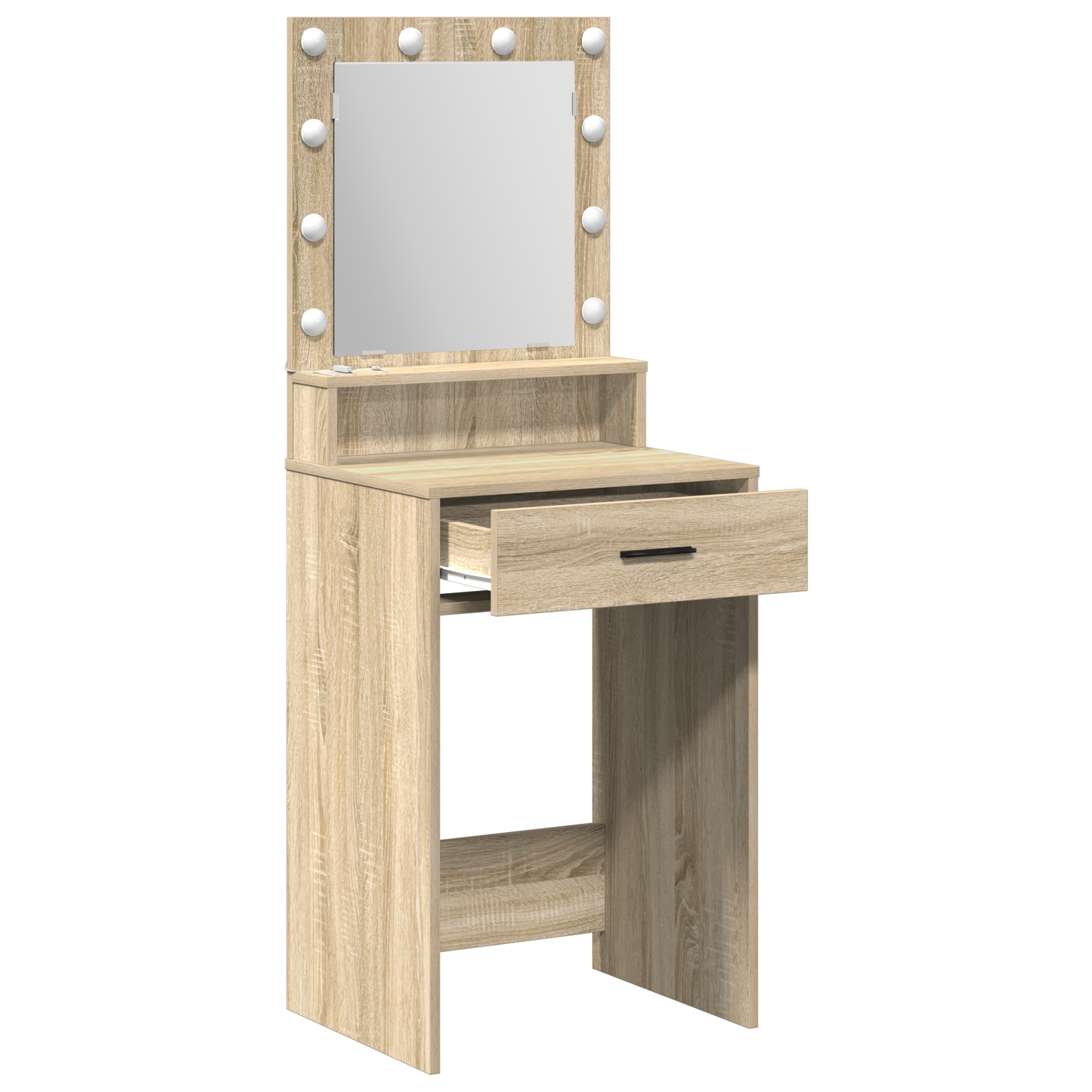 Makeup Table with LED Lights in Sonoma Oak - 50x41x135 cm - Image 4