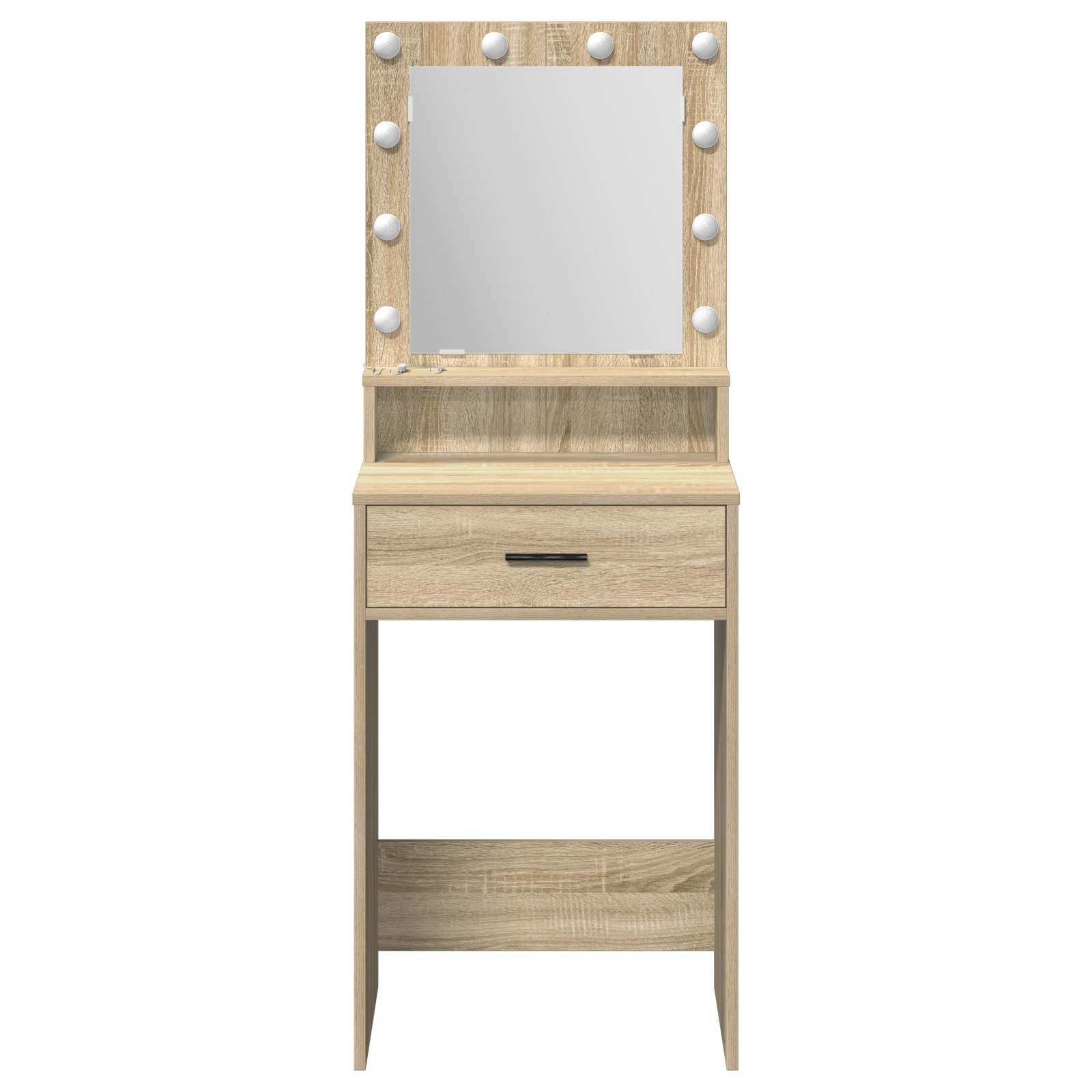 Makeup Table with LED Lights in Sonoma Oak - 50x41x135 cm - Image 5