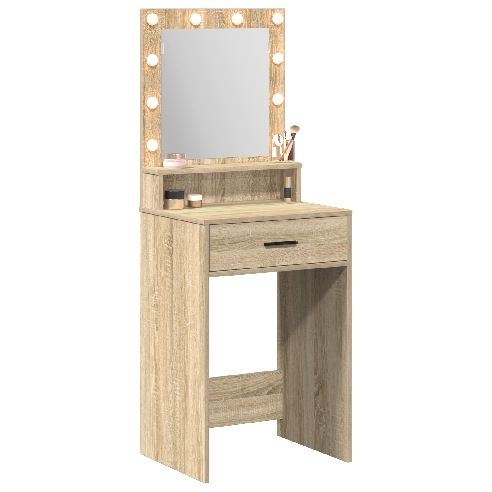 Makeup Table with LED Lights in Sonoma Oak - 50x41x135 cm - Image 3
